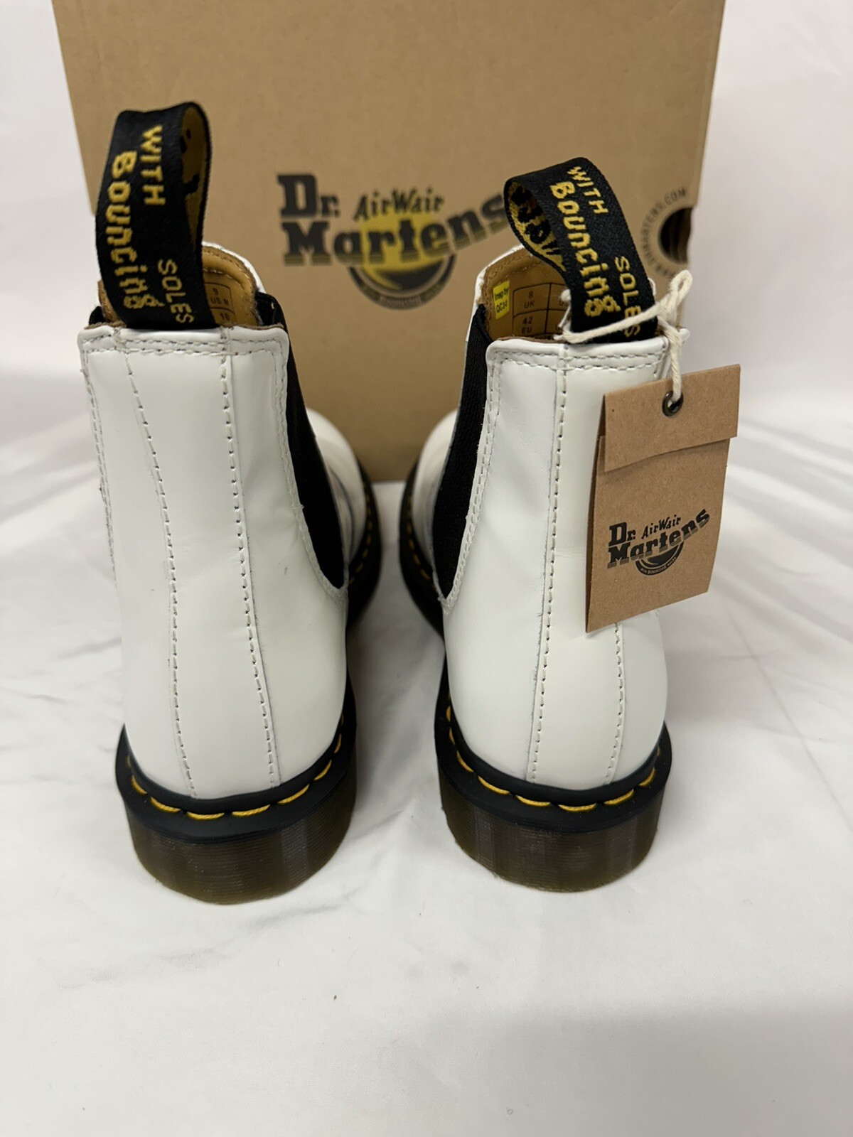 Dr. Martens 2976YS Chelsea Boot White Smooth 26228100 US Women 10 Men 9 EU 42