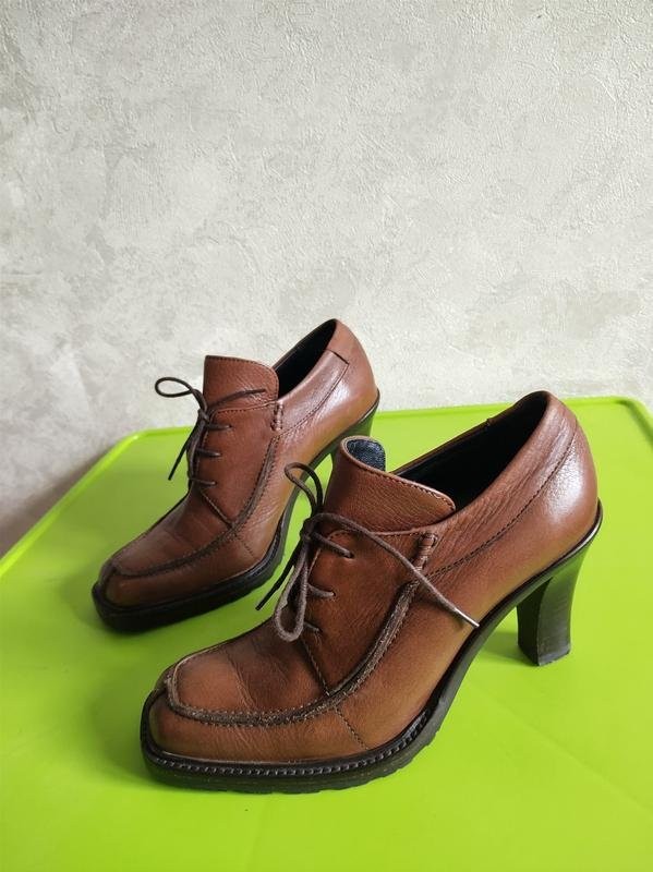 Women navy boot ankle boots brown leather 36 #b8ft