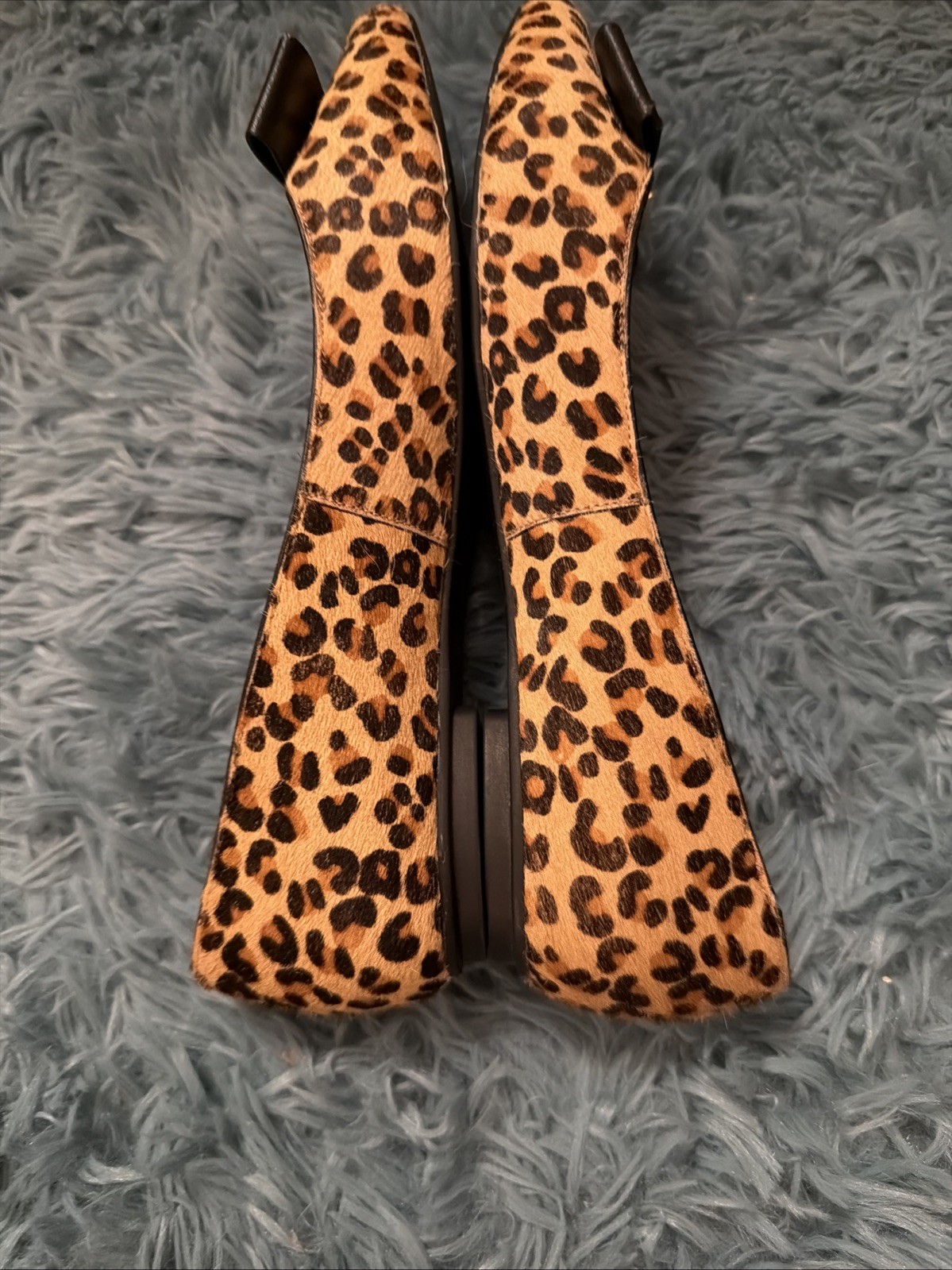 Kate Spade Nora Leopard Print Calf Hair Ballet Flats with Bow 8.5