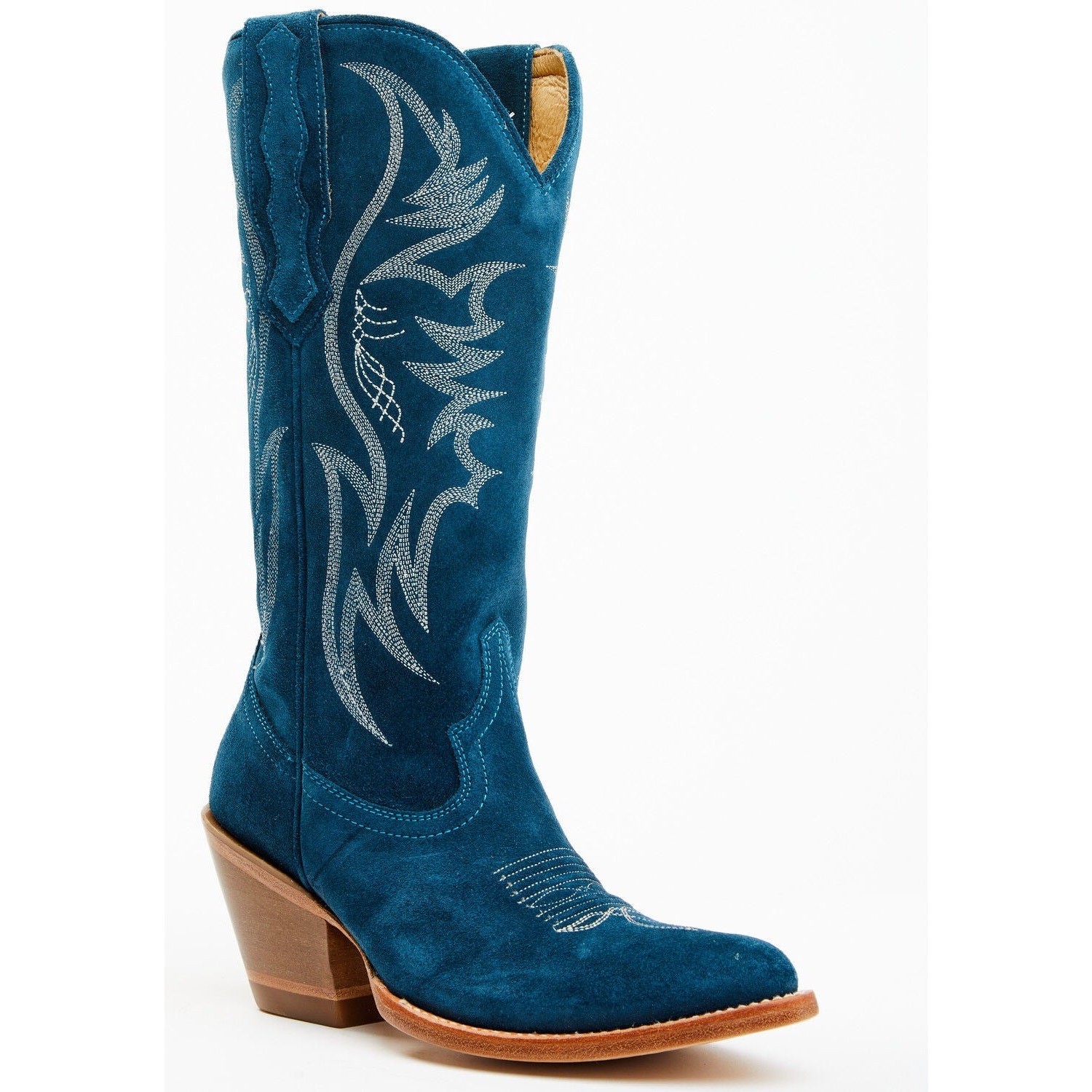 Idyllwind Charmed Life Teal Blue Suede Western Boot Round Toe Shaft Embroidery 8