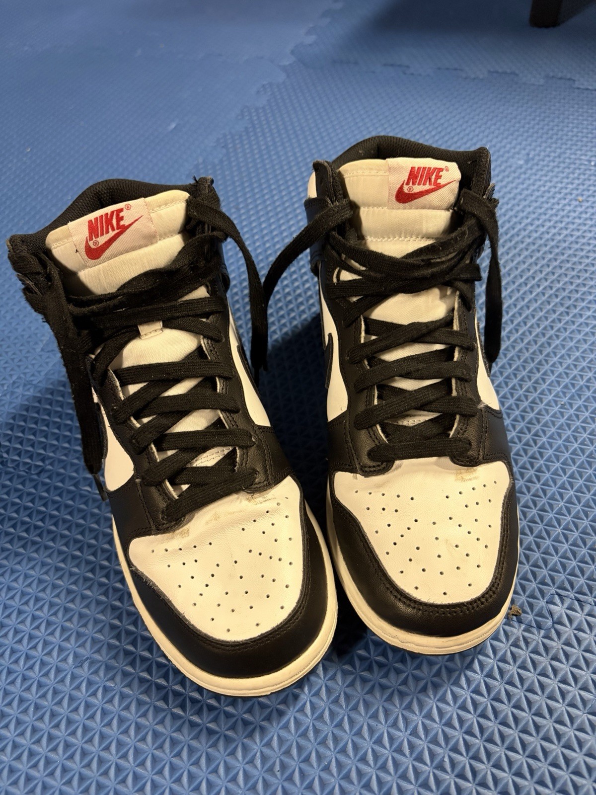 Nike Dunk High Shoes Women’s Size 8 Black White Panda Retro Leather DD1869-103