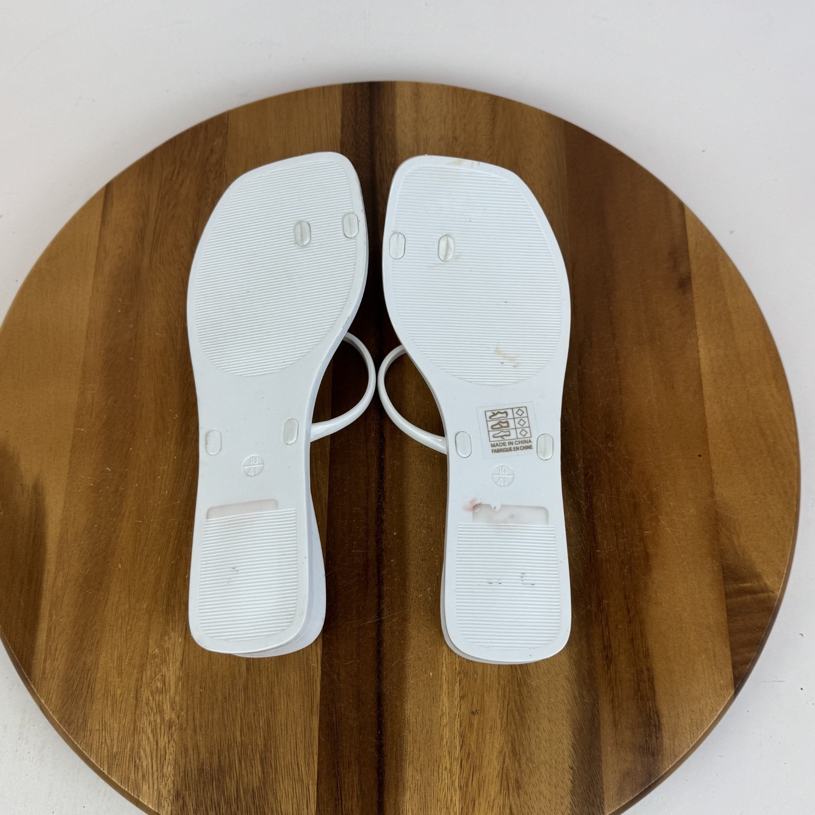 New Womens Jeffrey Campbell Balia Jewel Toe Ring White Wedge Sandals Size 10 M
