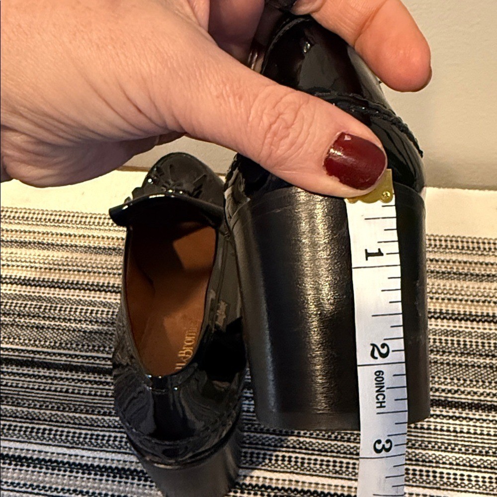 Russell & Bromley Midchester Ladies Black Leather Heeled Loafers Size EU 41 US 8