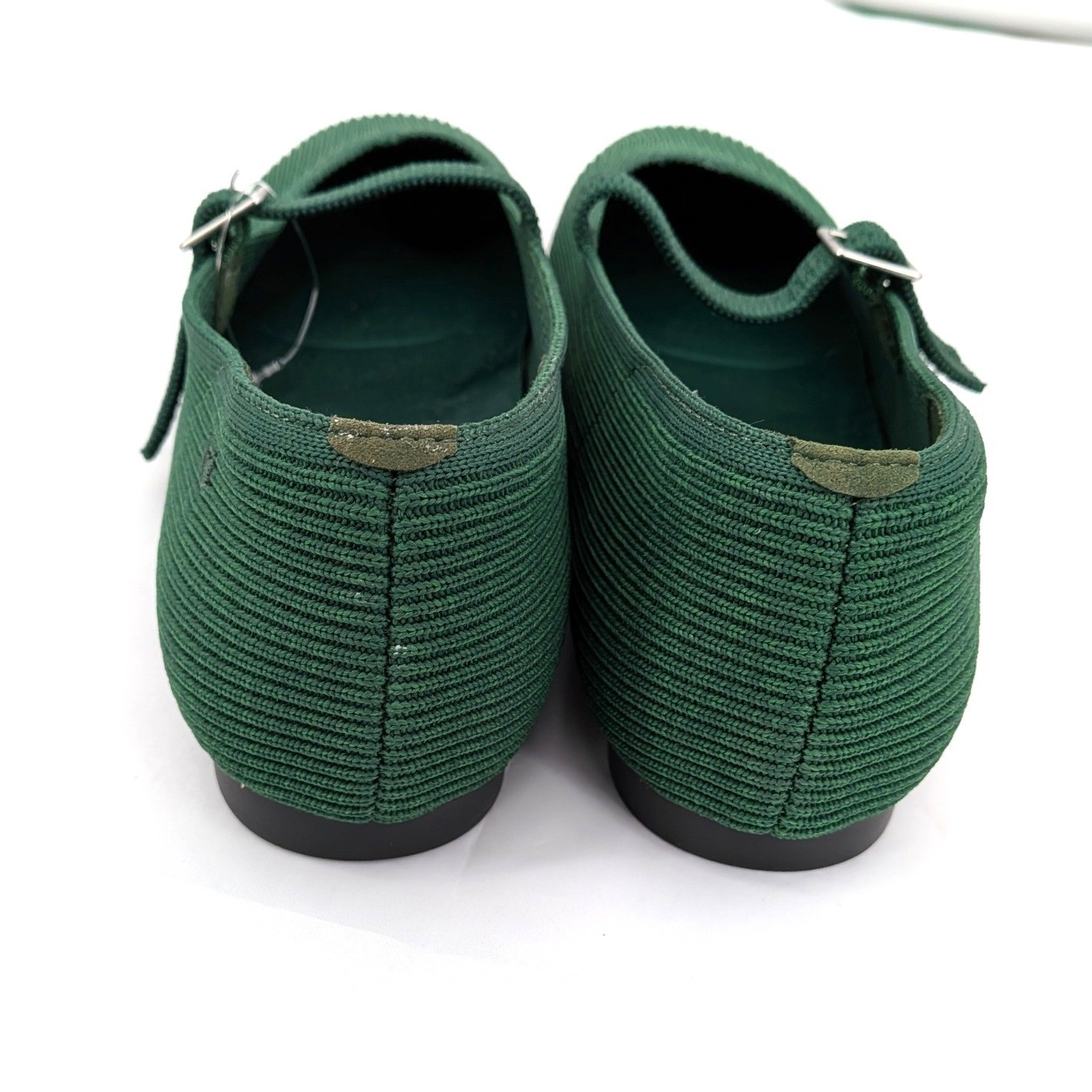 Vivaia Mary Jane Flats Green Knit Sustainable Ballet Shoes Size 41.5
