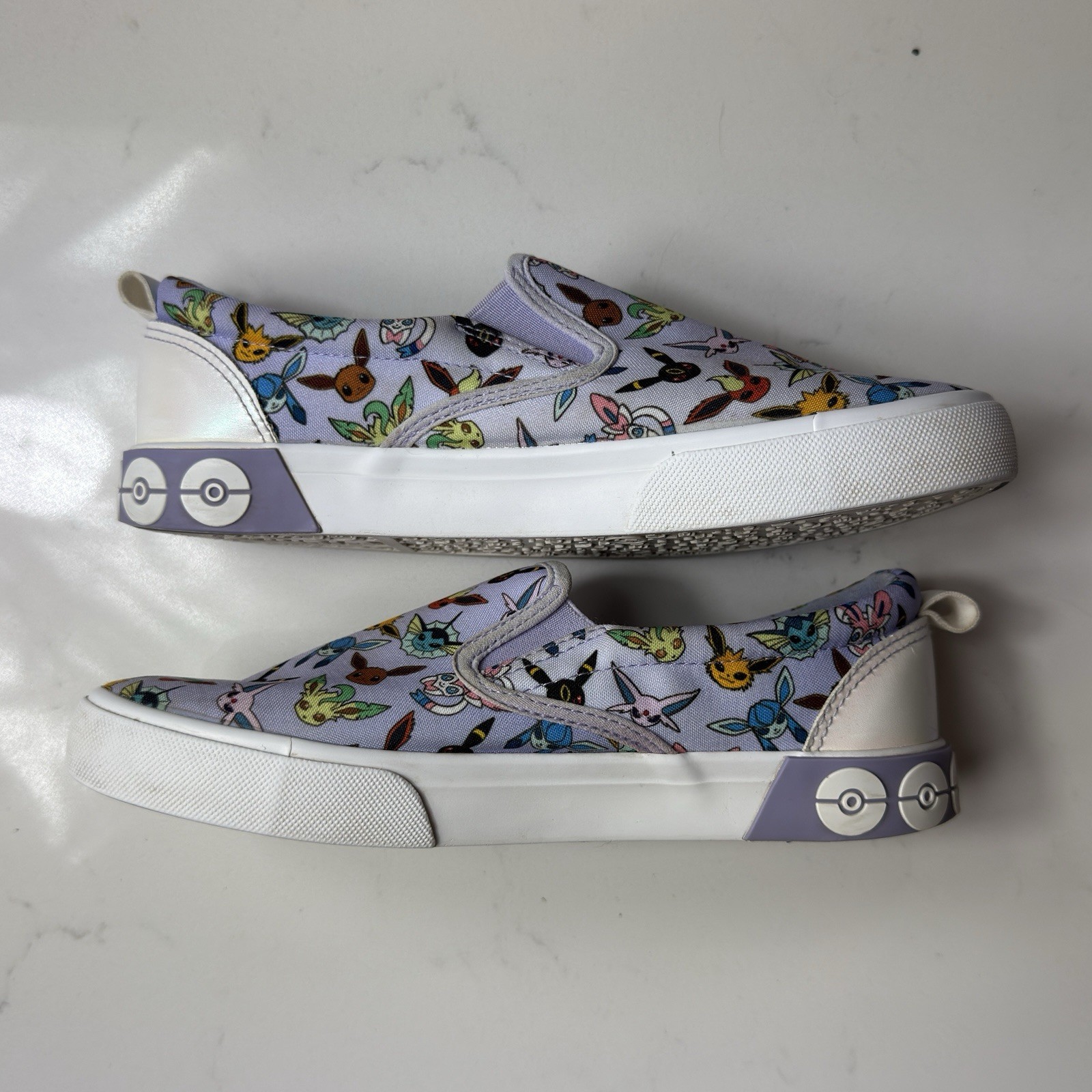 Ground Up Pokemon Shoes Youth Size 5 Purple SlipOn All Over Print Umbreon Eevee
