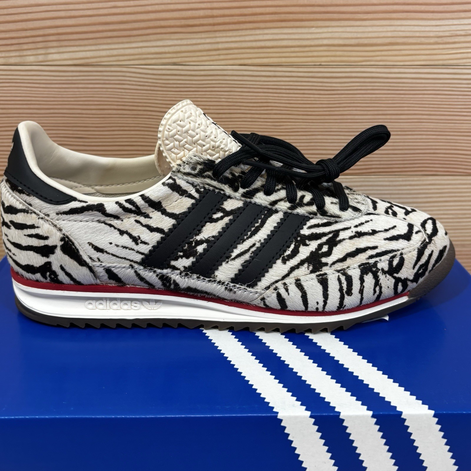Adidas SL 72 OG W Zebra Animal Print Low Top Lace-Up Sneakers Woman’s Sz 7
