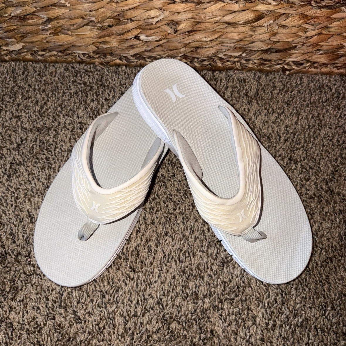 HurleyXNike Phantom Gray/White Flip Flop Sandals Men’s US 11.5