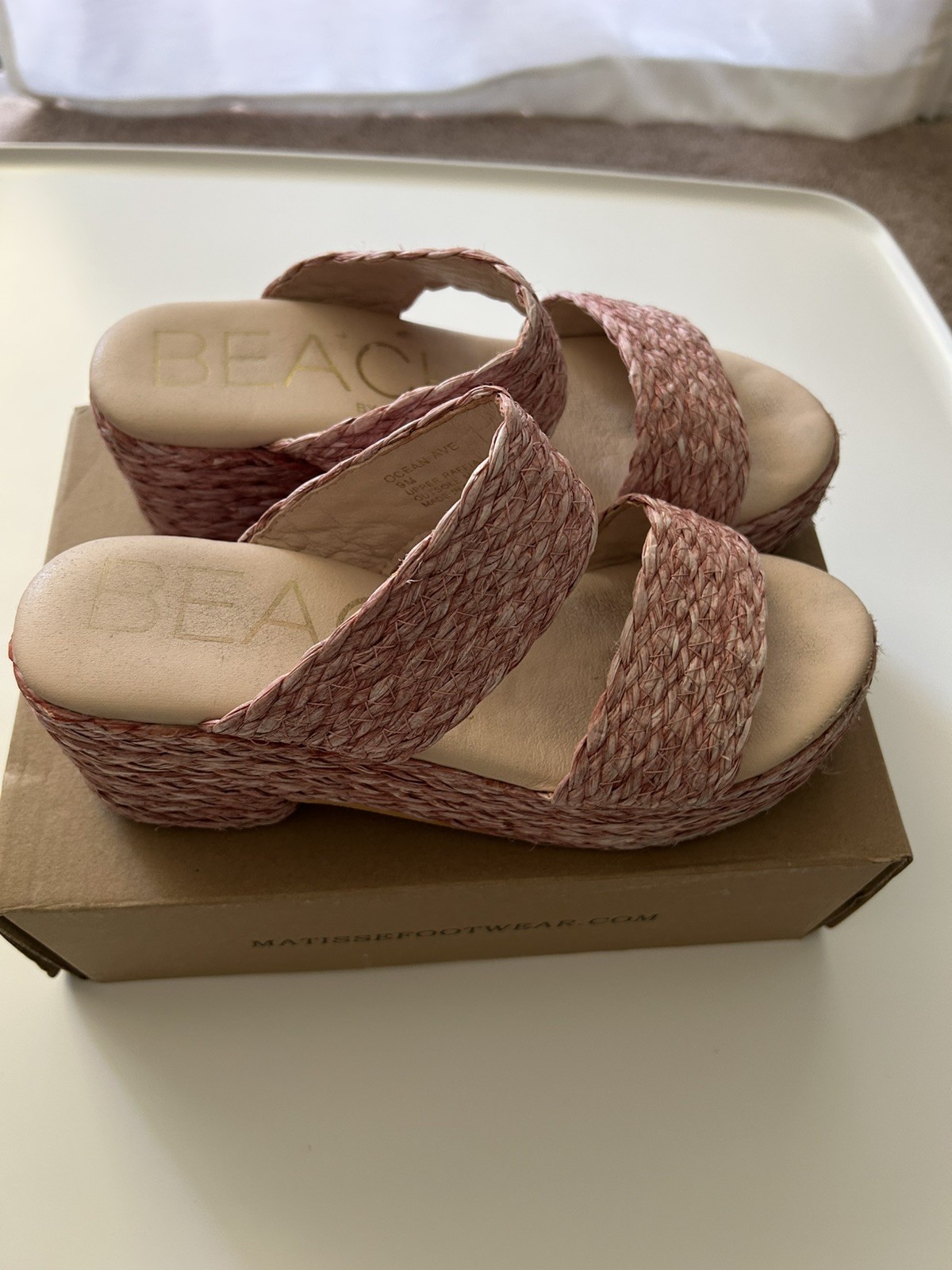 BEACH BY MATISSE OCEAN AVE ESPADRILLE SLIDE SANDALS ROSE WOMENS SZ 9
