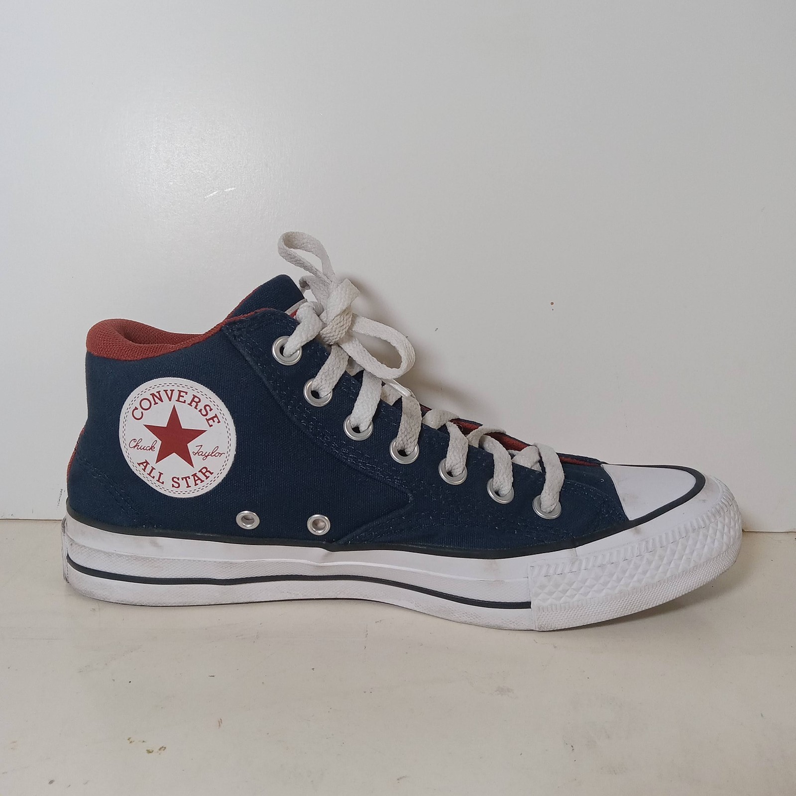 Converse Mid Top Canvas Trainers Malden Street Blue A00813F Size 8 Men, 10 Women