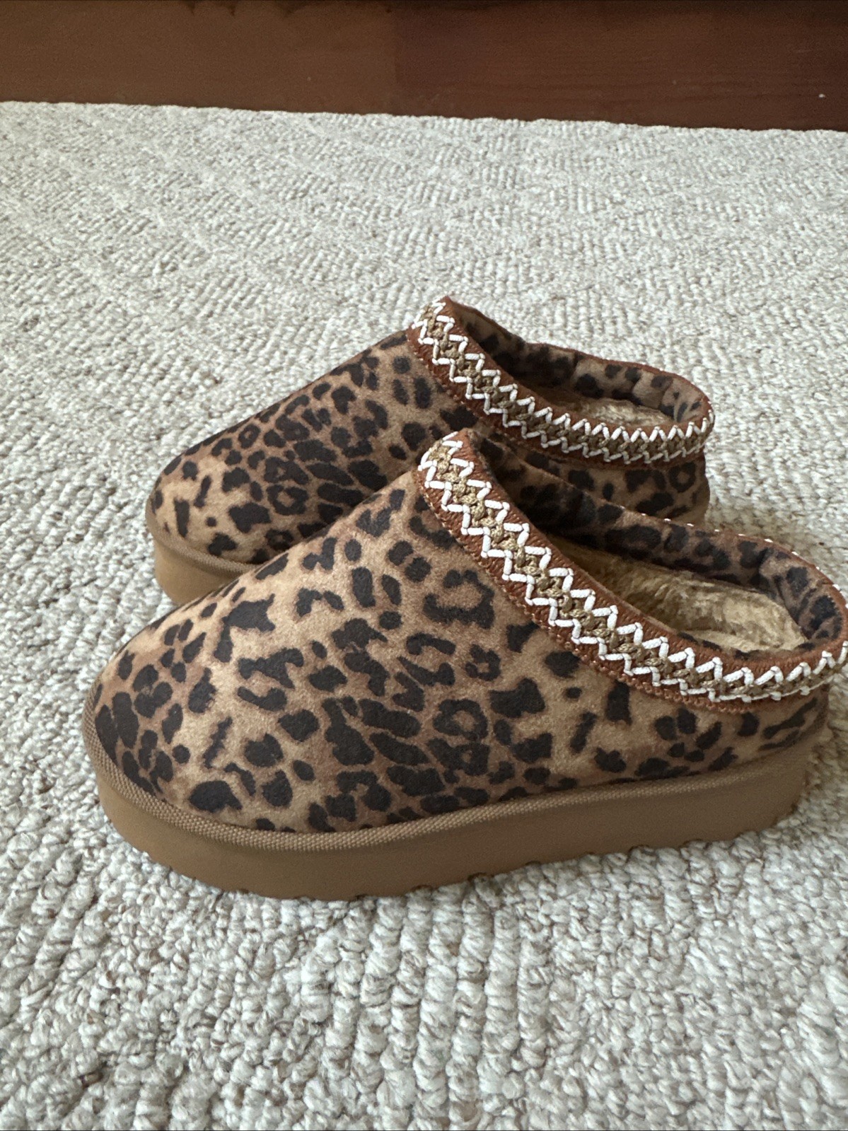 Womens Leopard Print Shoes Slippers Platform No Brand Sz 6.5