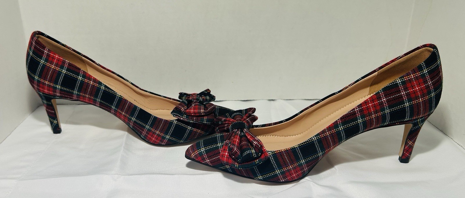 J Crew Colette Stewart Tartan Red Plaid Pumps, 6.5, NEW w/o Box