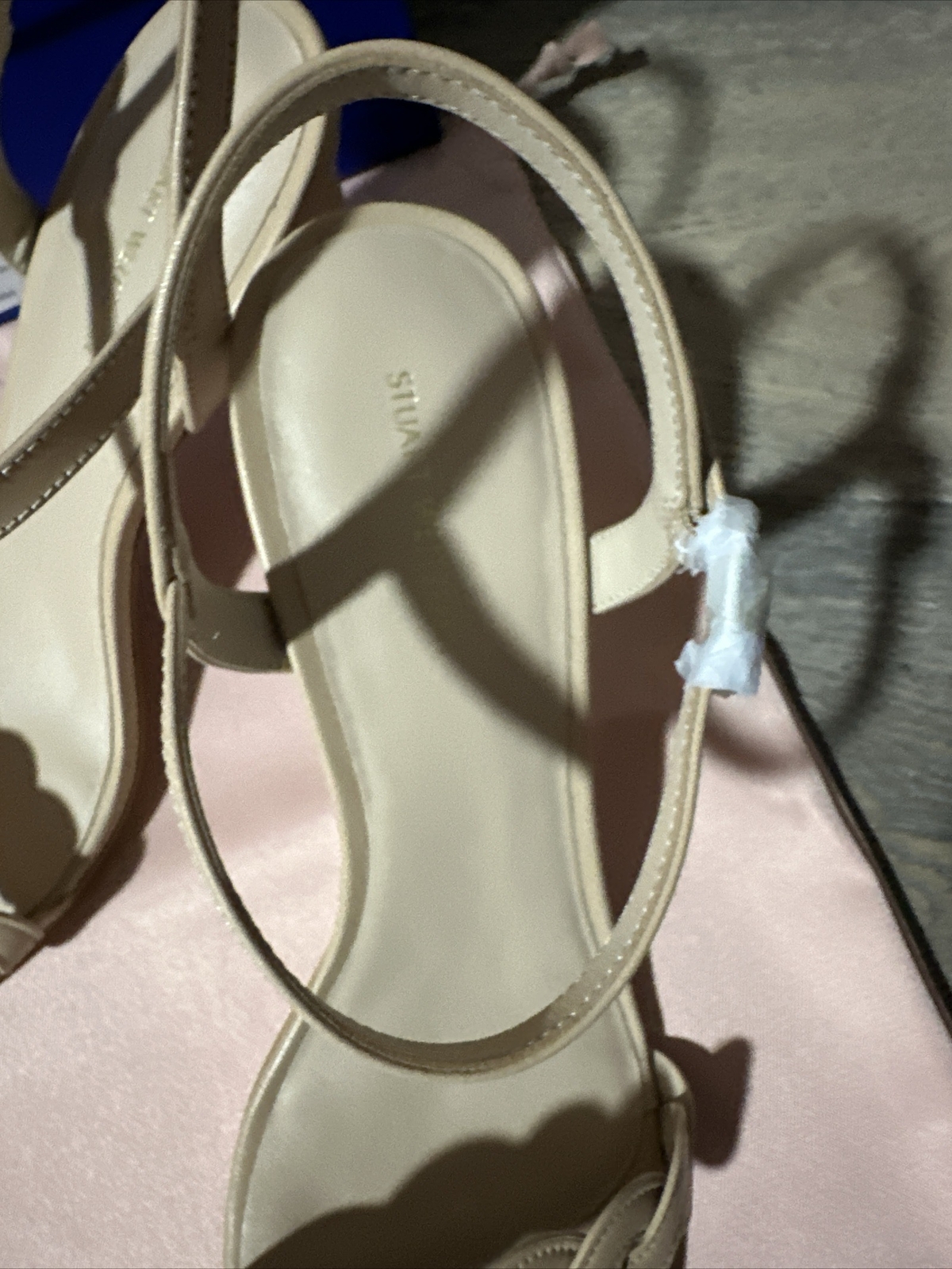 Stuart Weitzman Dancer Twistie 75 Leather Sandal Women’s Golden Beige Size 10