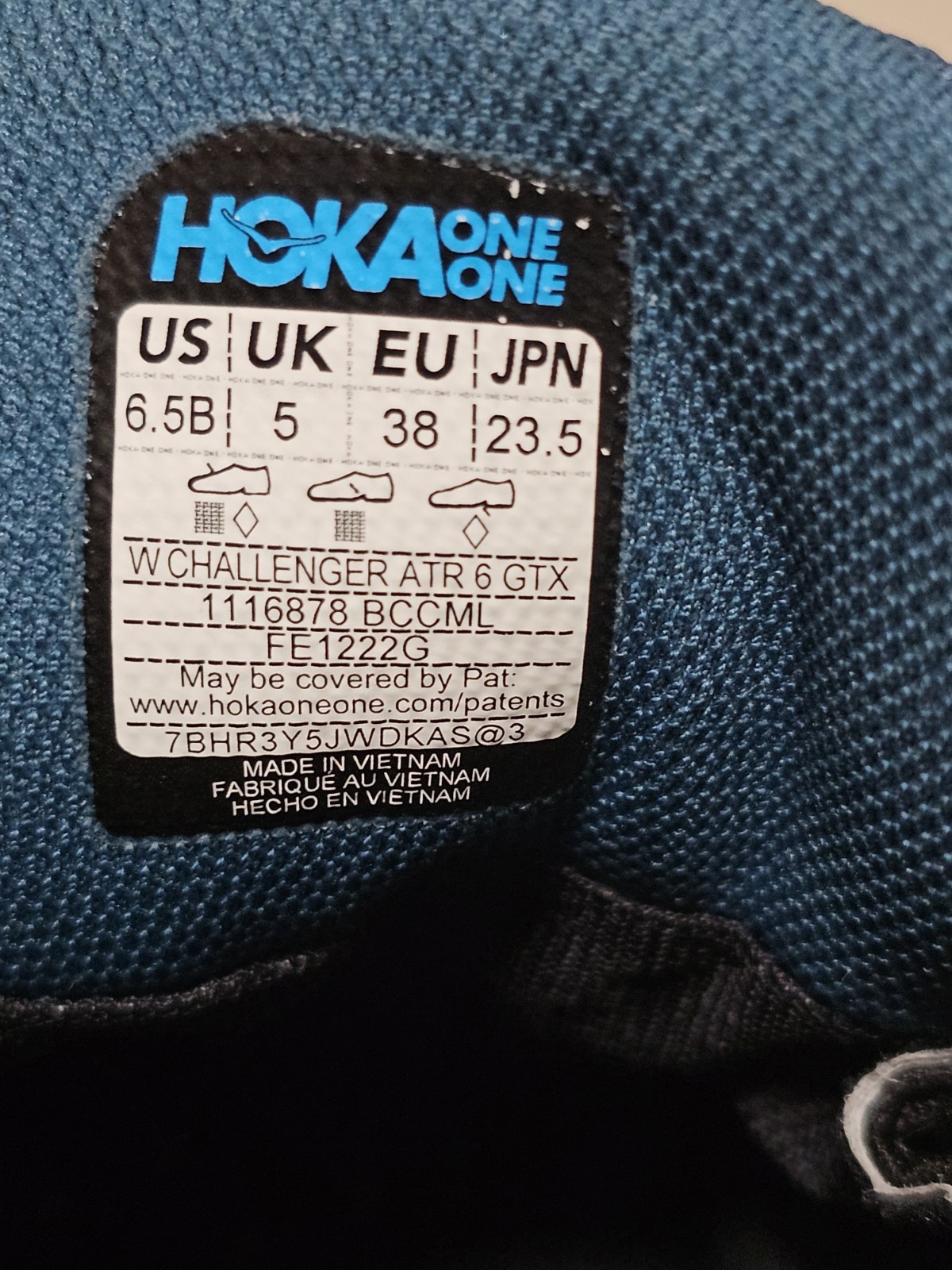 Hoka One One Challenger ATR 6 GTX Blue Coral Trail Shoes Womens Size 6.5 1116878