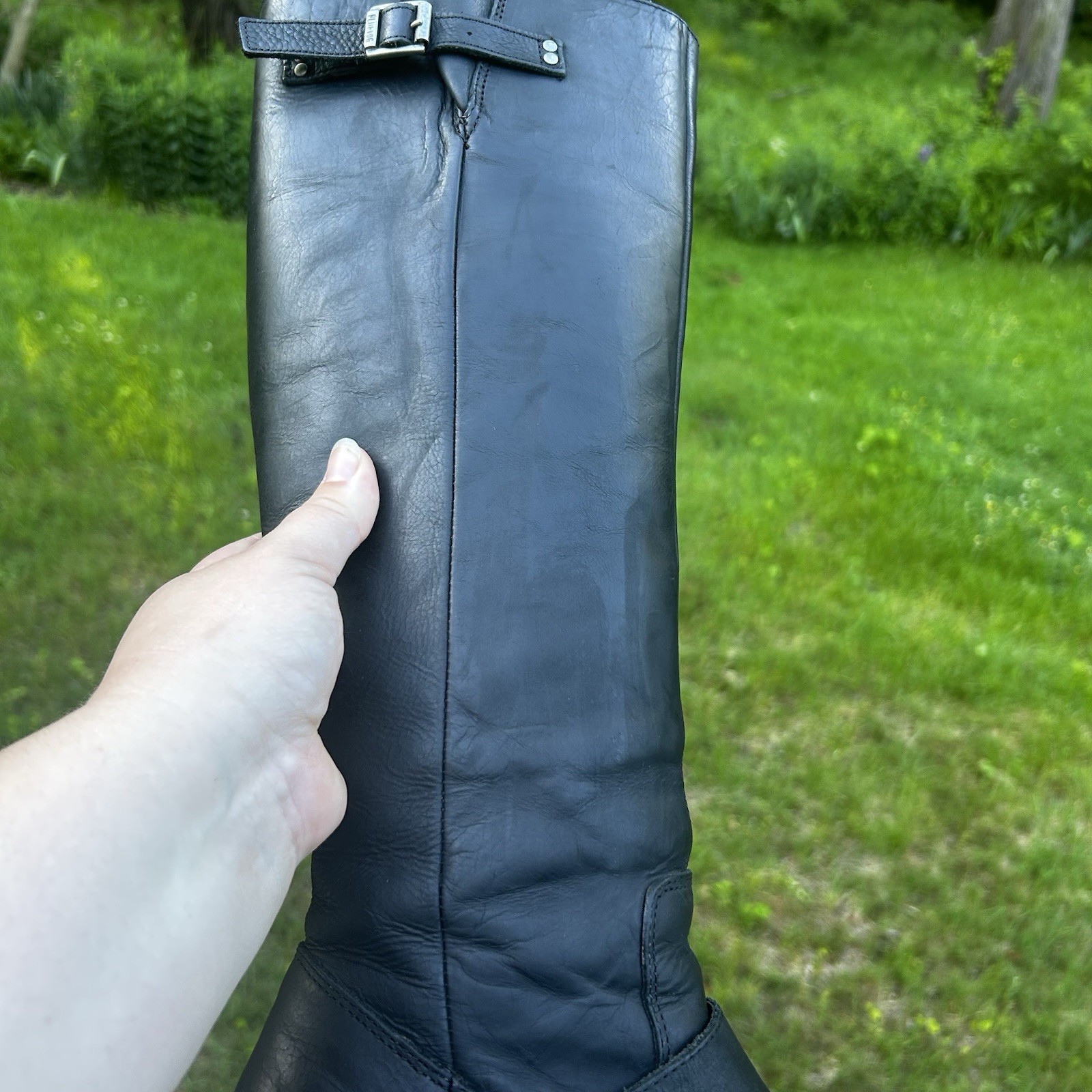 John Fluevog Adriana Luna Tall Buckled Leather Riding Boots *SEE SIZE NOTES!*