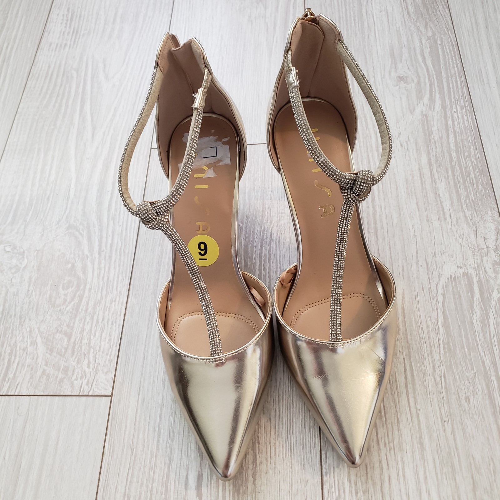 Unisa Gold heels With Rhinestones Size 9