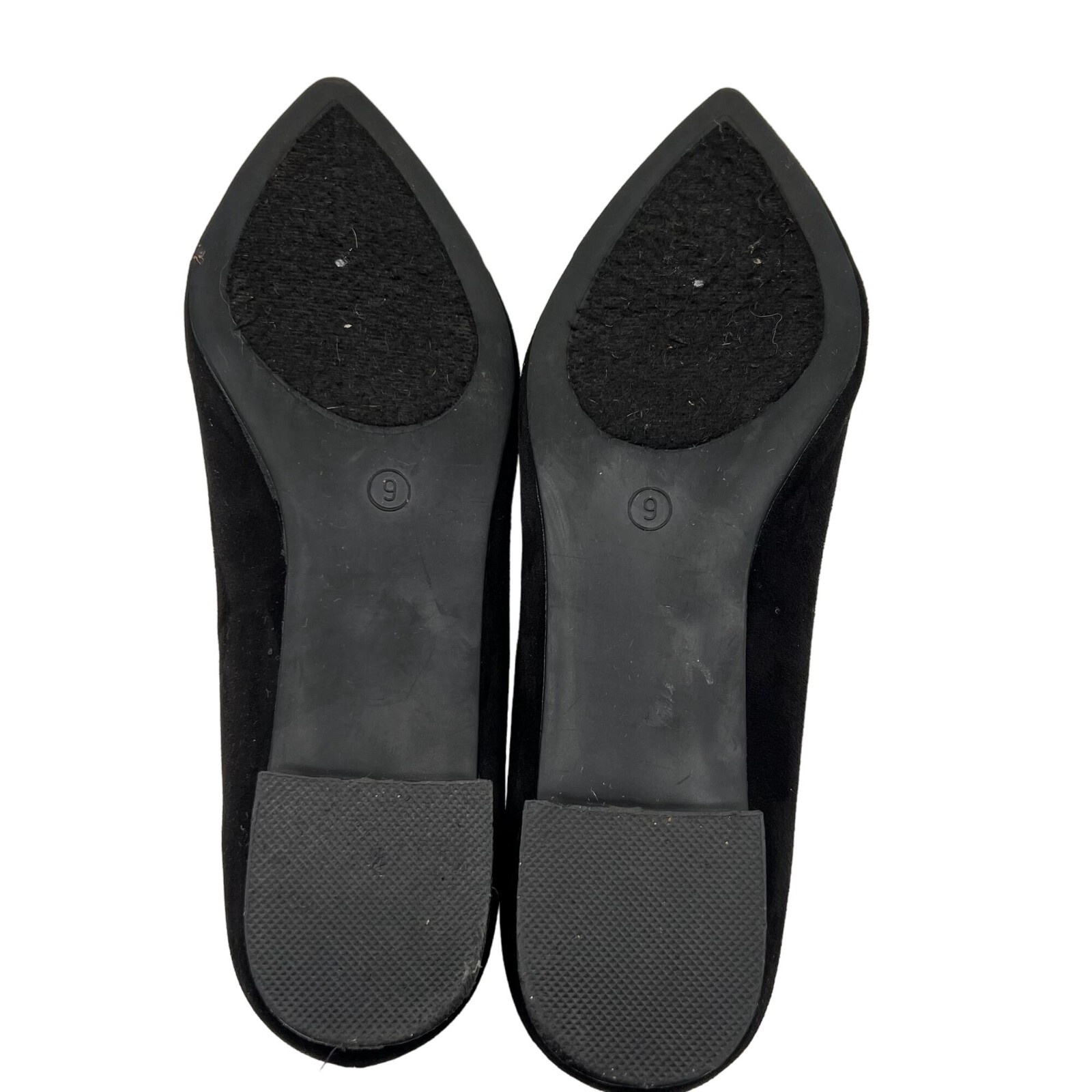 Cato Womens 9 Black Suede Studded Pointed Toe Shoes Career Wear Business Casual