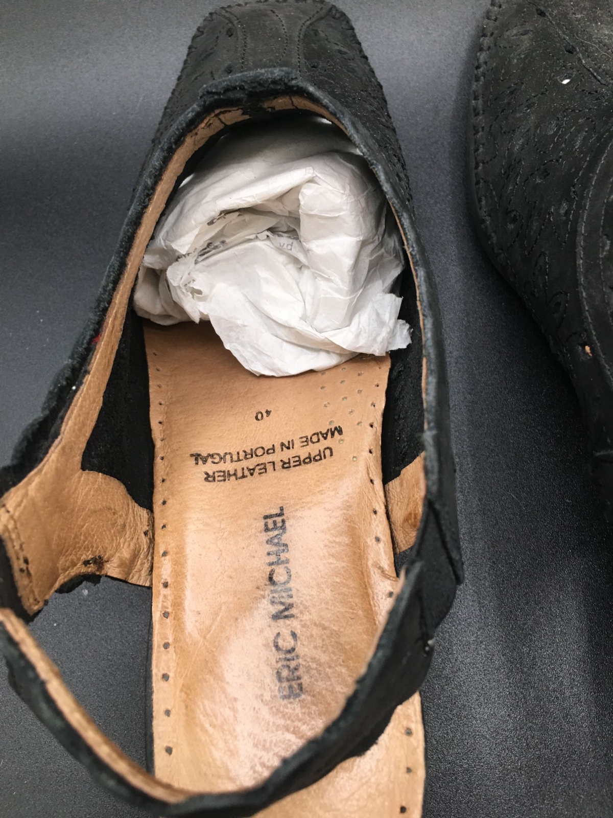 Eric Michaels Women’s Suede Leather Shoes Size 40 / 7M Black «MISTY»