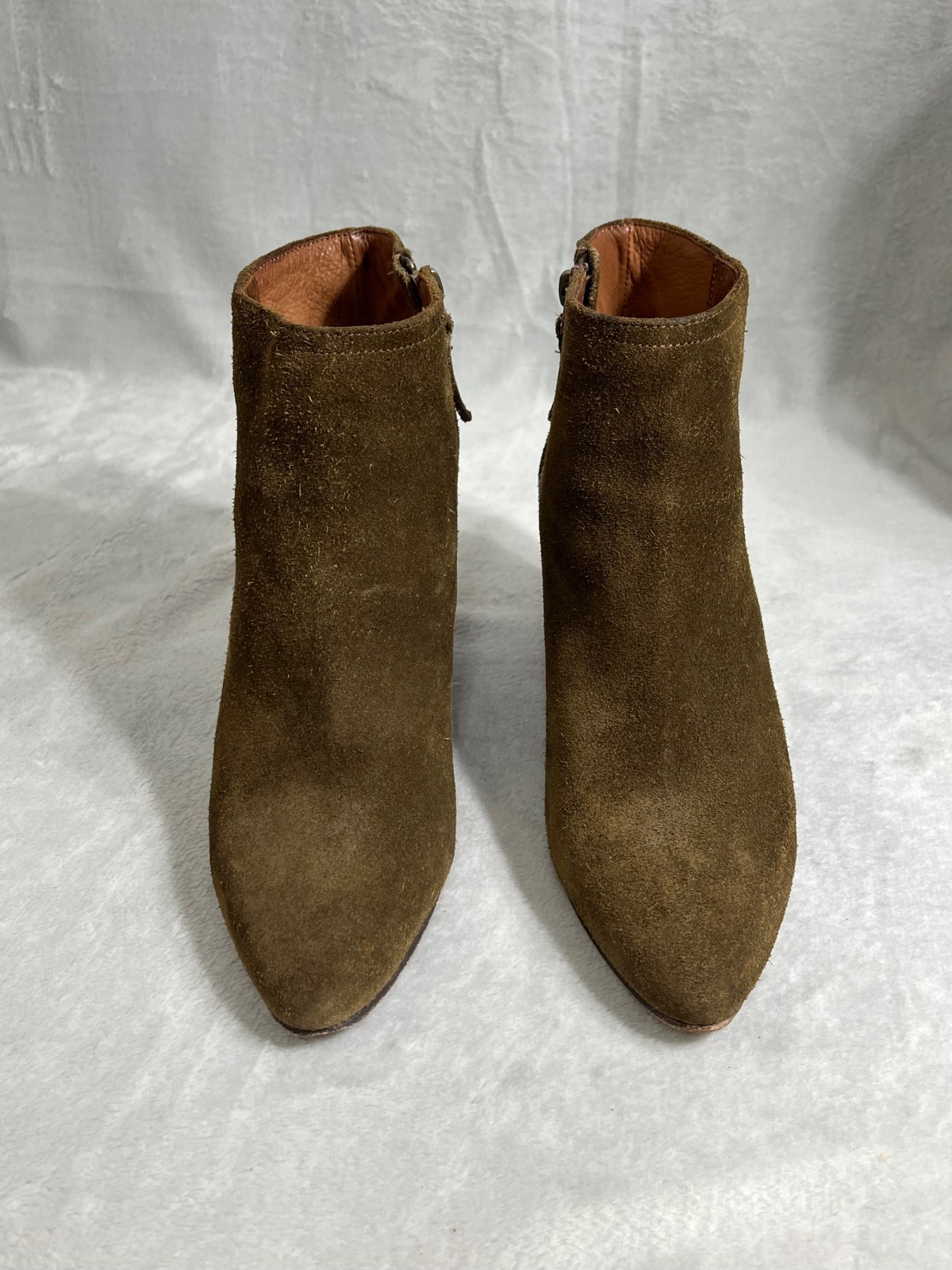 Ariat Two24 Moss Green Suede Ankle Boots Western Heel Women’s 8B Made Mexico