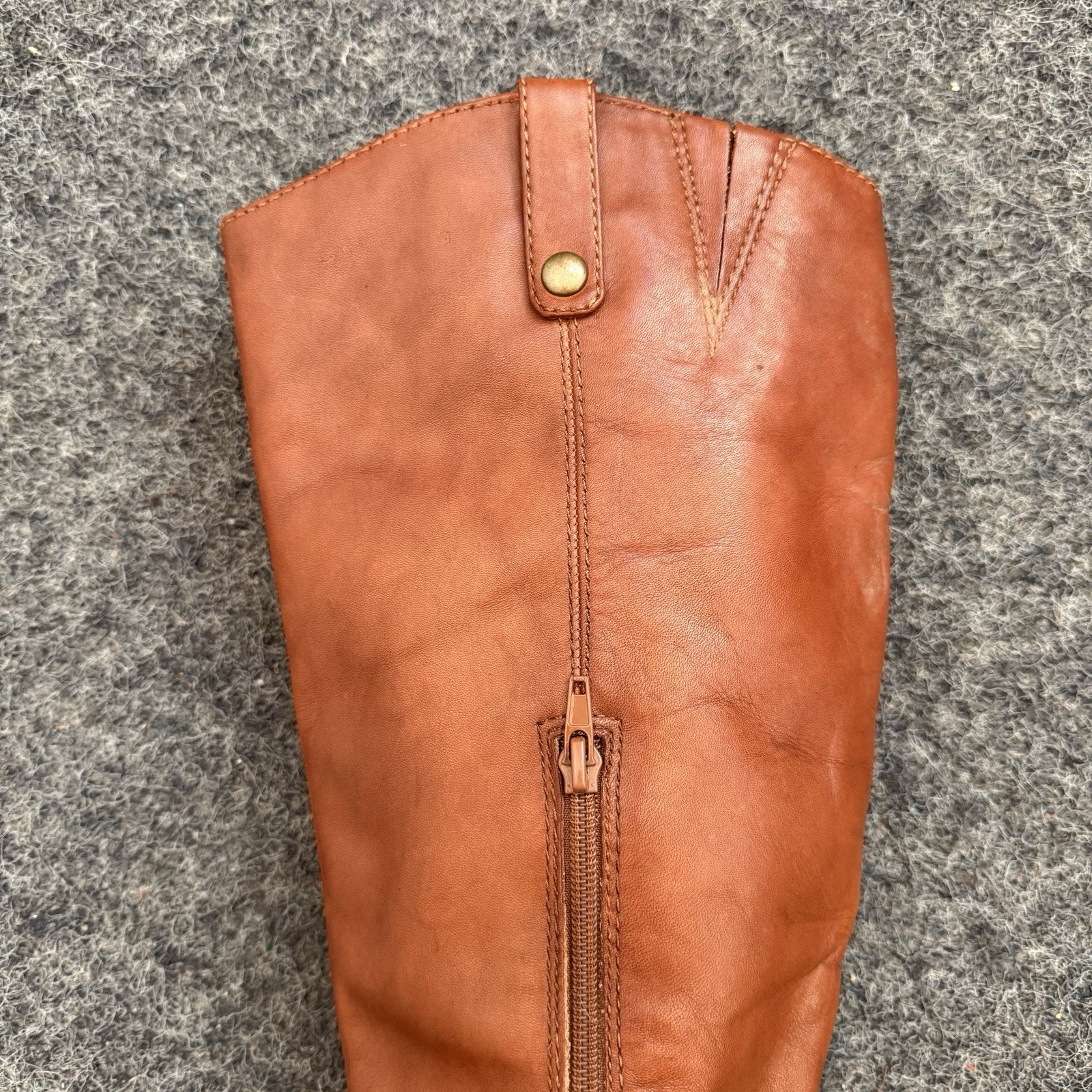 I.N.C. International Concepts Fawne Leather Tall Riding Boots Cognac Brown Sz 11