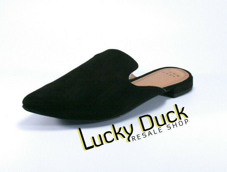 A New Day Target Faux Suede Textile Slide Flats Women’s Black NEW