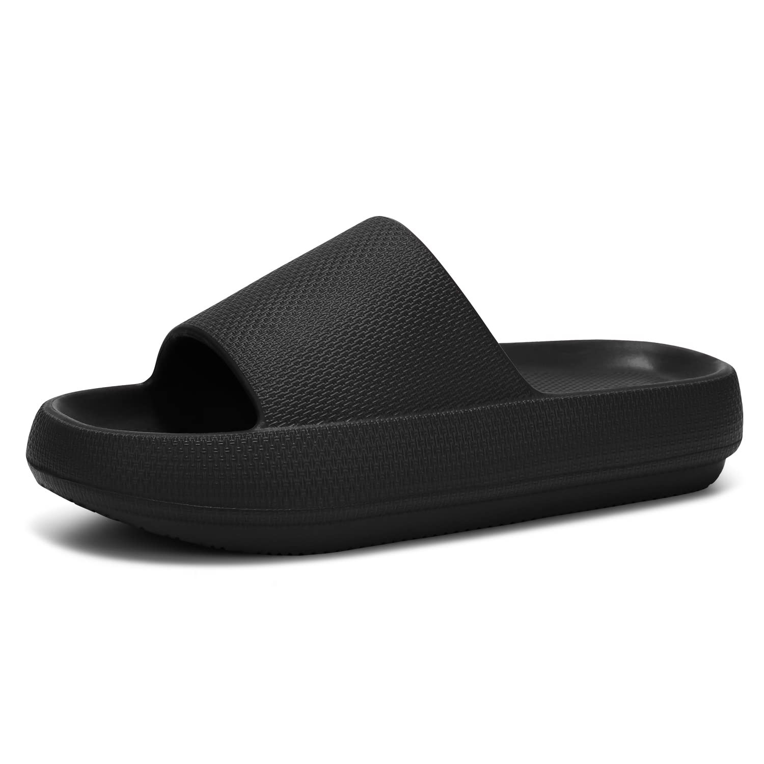 Dirk Slides for Women and Men Sandals Pillow Slippers 10 Women/8 Men, Black