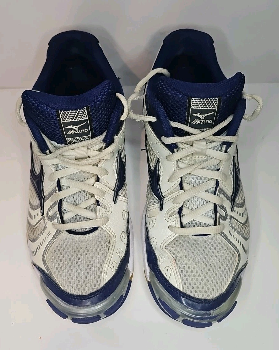 Mizuno Wave Bolt 2 Womens blue White Athletic Volleyball Court Shoes Size 8.5