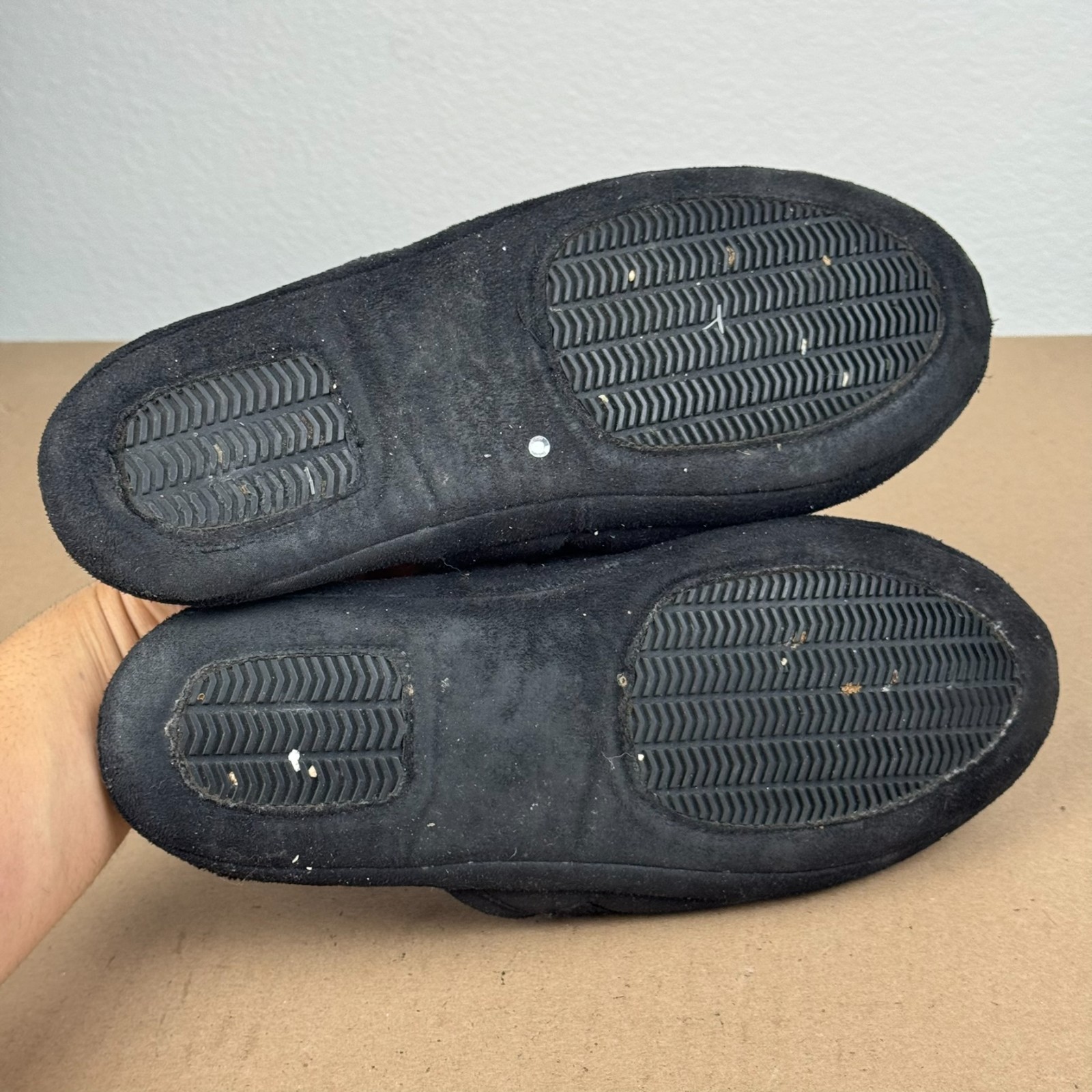 Unisex Charter Club Black Fleece Bow Slipper Clogs Size XL (9.5-10.5)