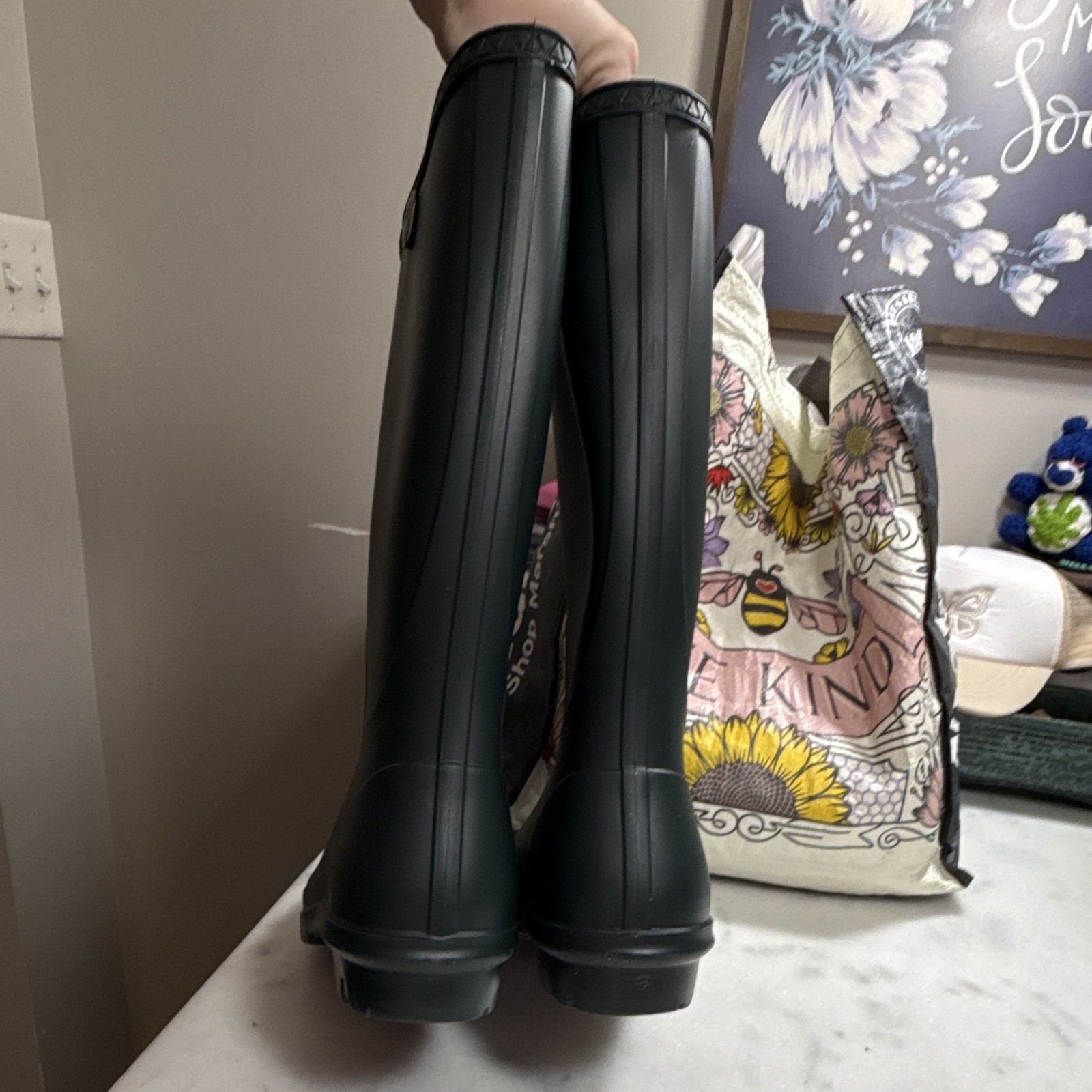 UGG Shaye Women’s Knee High Waterproof Rubber Pull-On Rain Boots Green 8