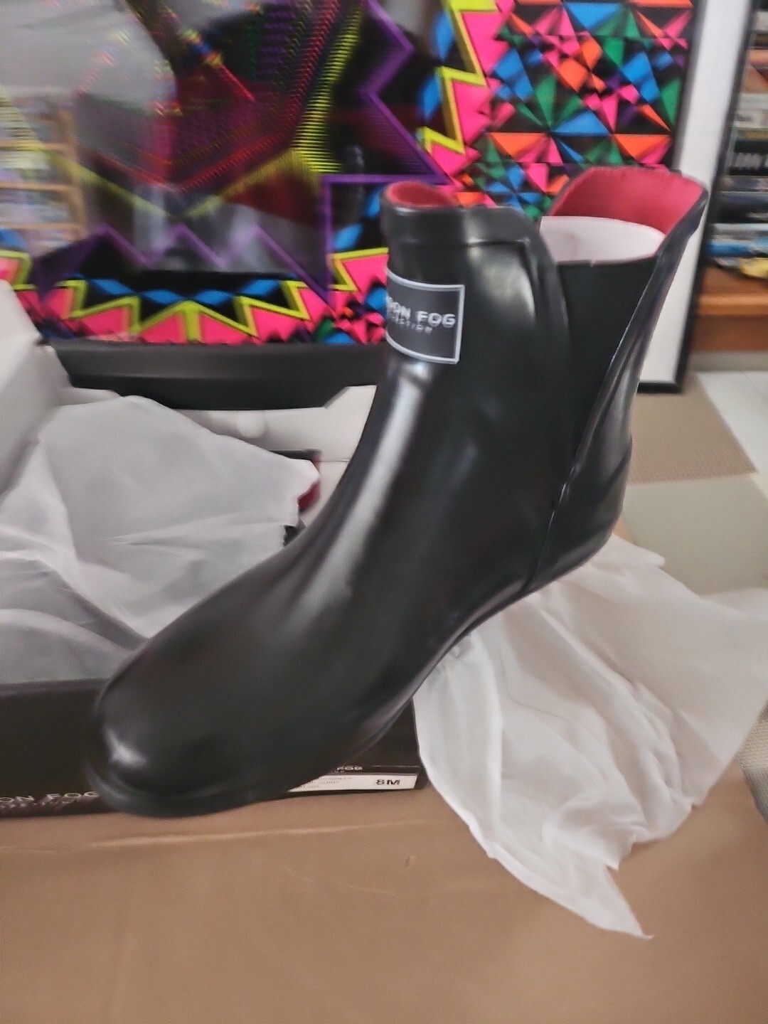 NIB London Fog Piccadilly Rain Boots, Women’s Size 8 M,SHINY black (#Trl8)
