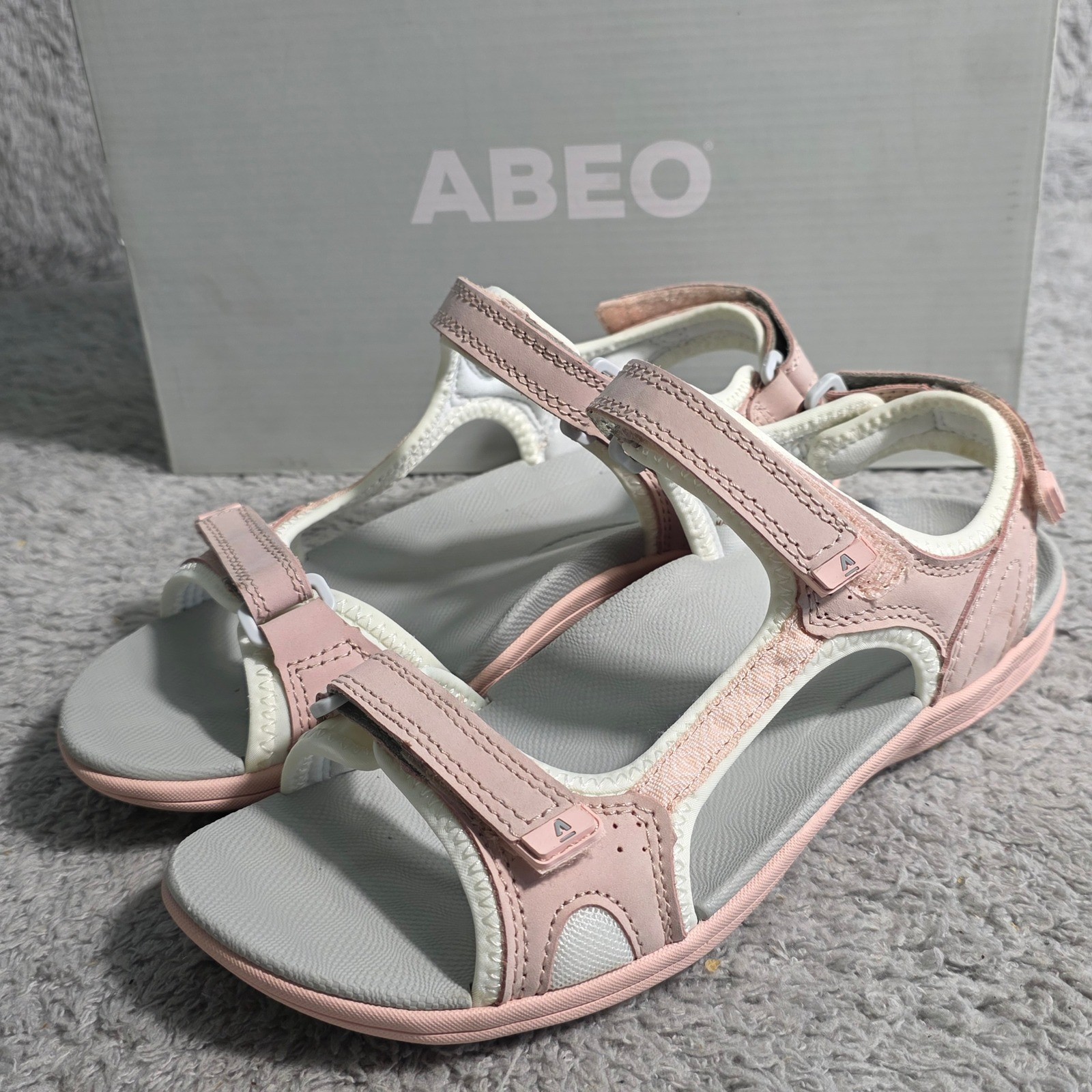 ABEO Paula II Pink Leather Synthetic Textile Sport Sandals Women 7M Neutral NEW