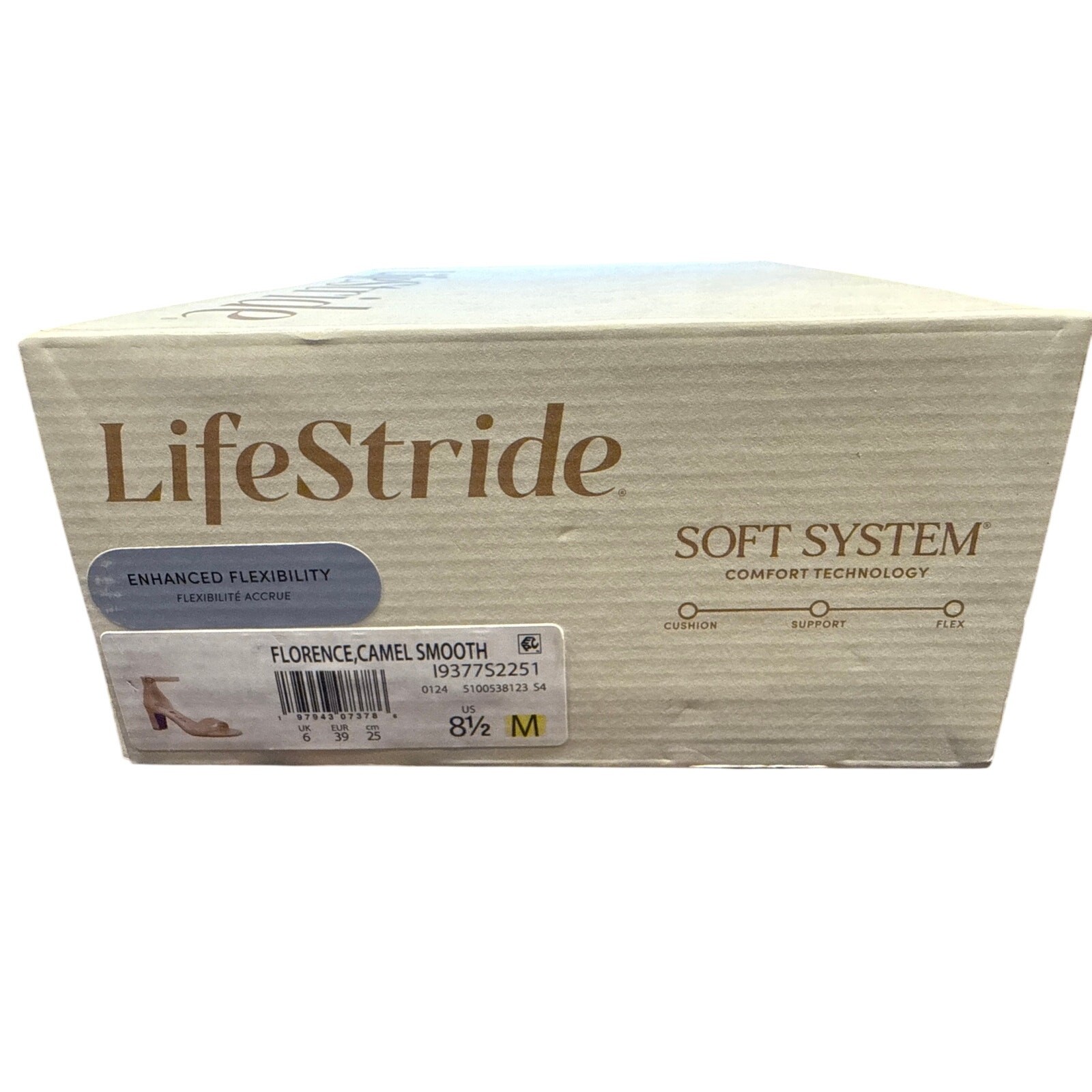 Life Stride Soft System Florence, Camel Smooth New in Box 8.5 medium