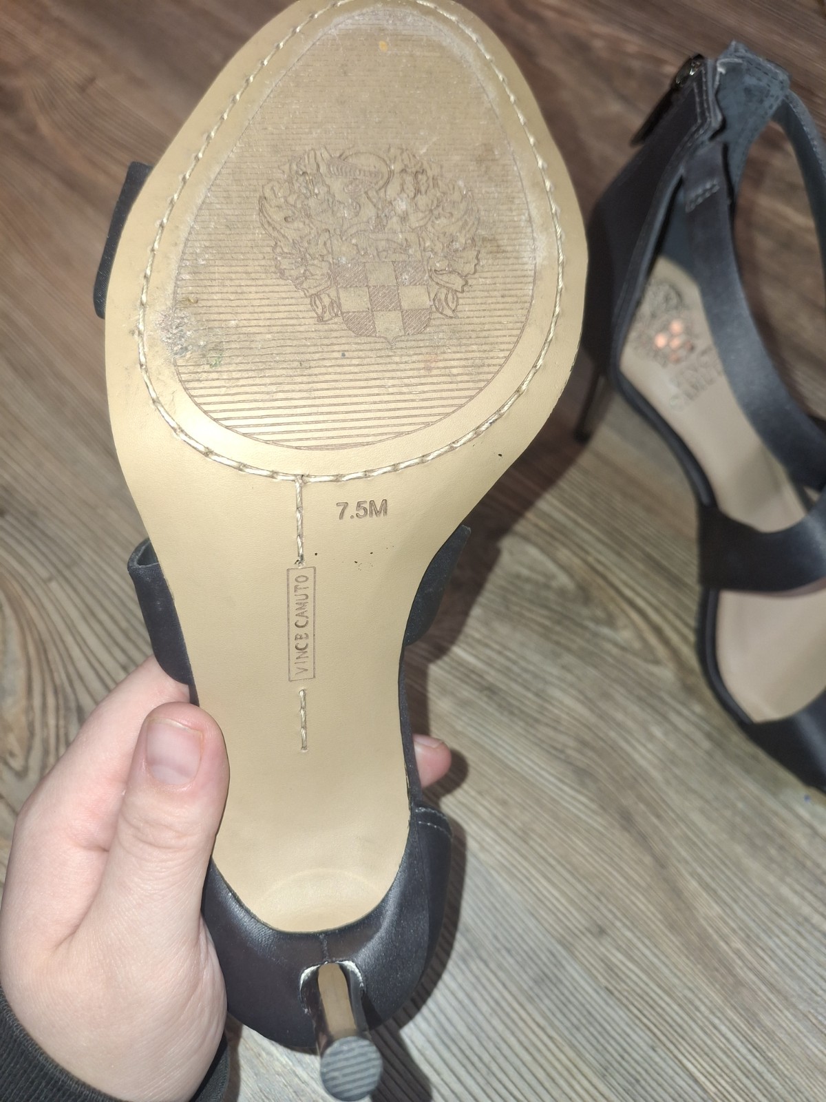 Vince Camuto Women’s Gray Strappy Open Toe Ankle Strap Zip Stiletto Heel 7.5