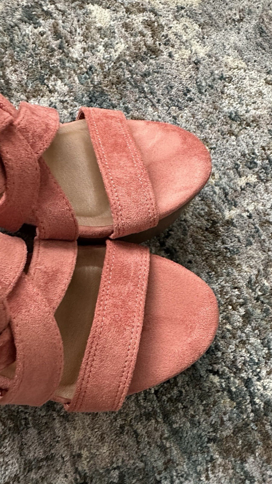 maurices Pink Textile Strappy Sandals Adjustable Buckle Ankle Strap 9.5 M