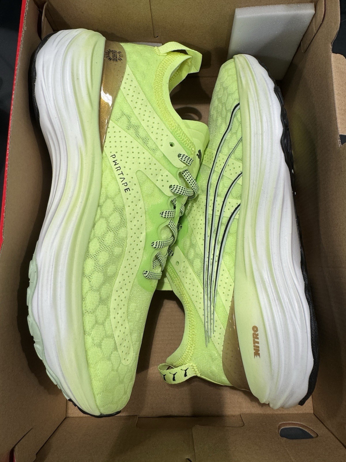 PUMA ForeverRun Nitro Women’s Running Shoes, Green Yellow 377758-07 Size 8
