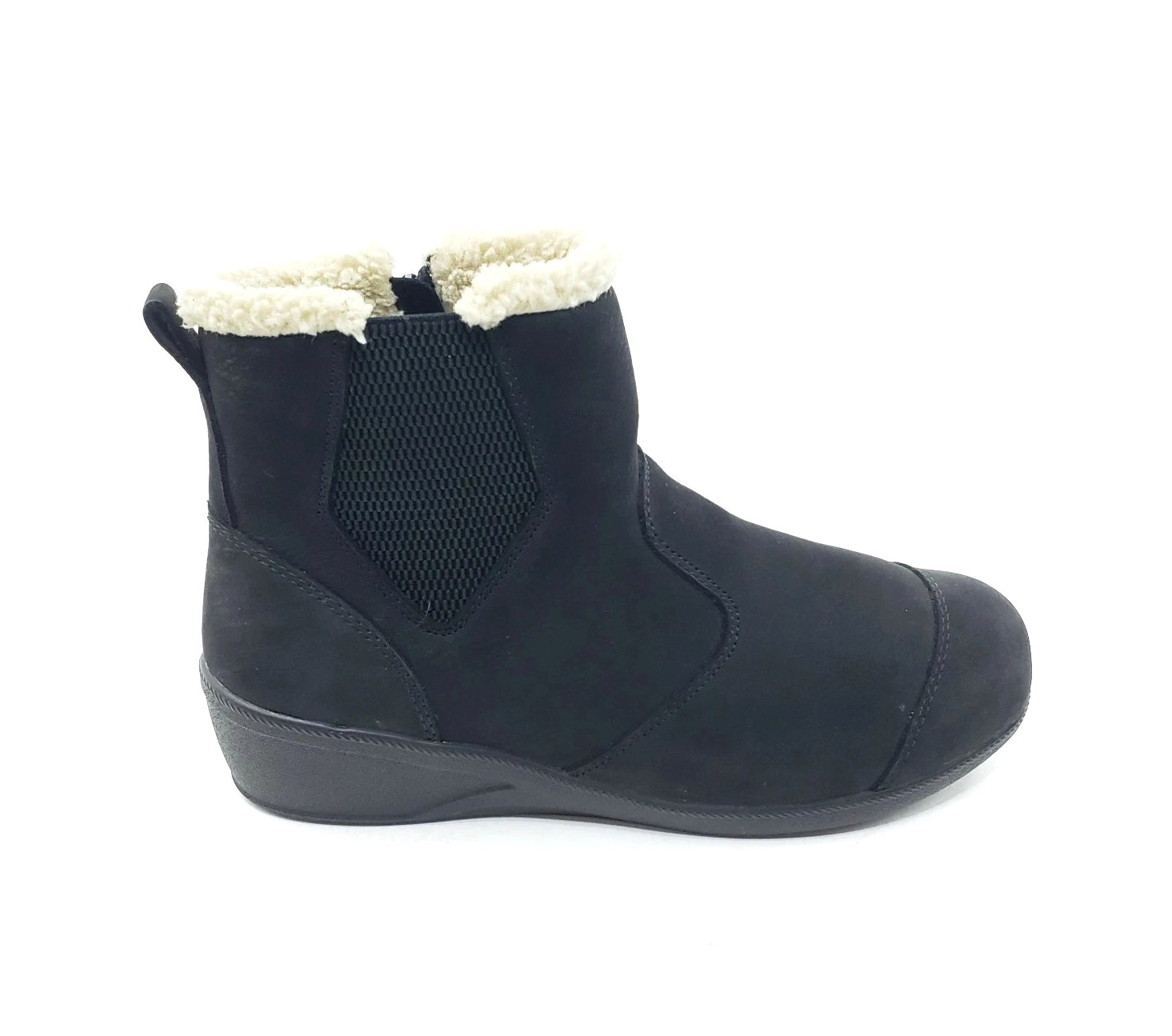 Drew Jayla Womens Boots Black Leather Shearling Lined Comfort Ankle Size 8.5 W