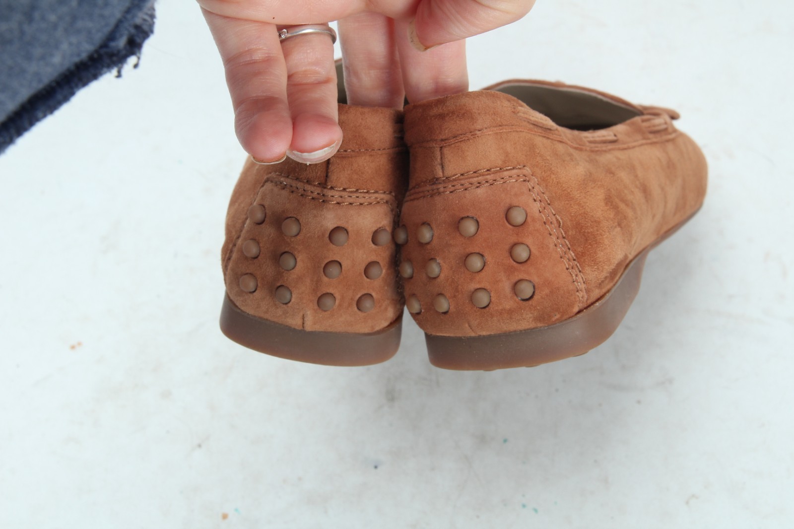 Amalfi by Rangonidublino loafer flats suede tan women’s cashmere suede sz 8 M