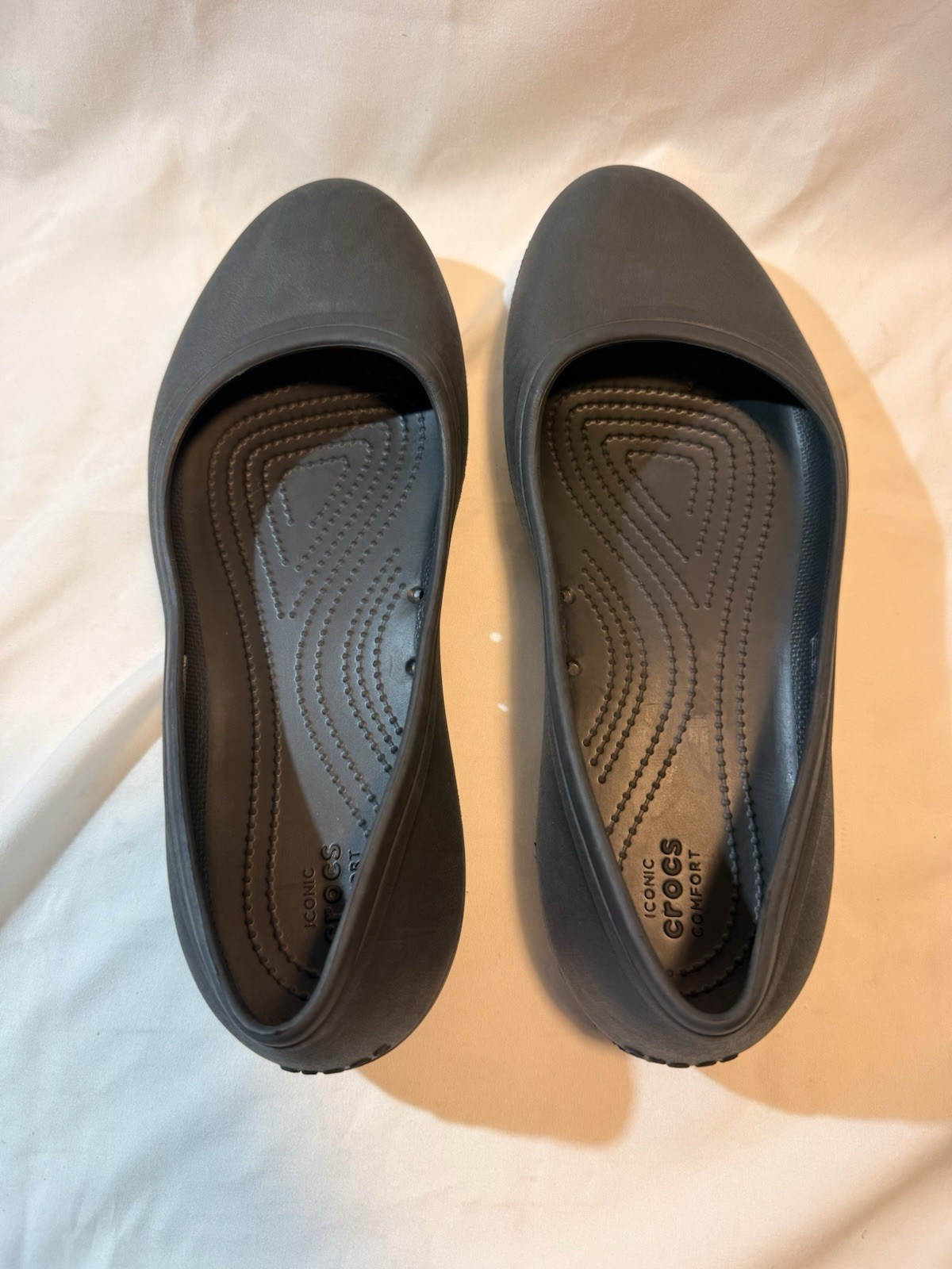 Crocs At Work Women’s Size 11 Black Ballet Flats Slip On Comfort Shoes