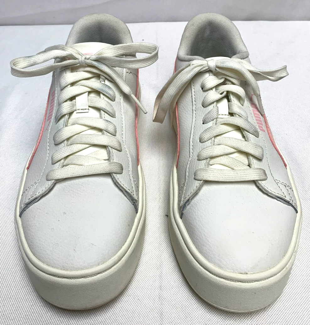 Women’s Puma Smash Platform V3 Sneakers White / Pink Tennis Sneaker Shoe Size 9