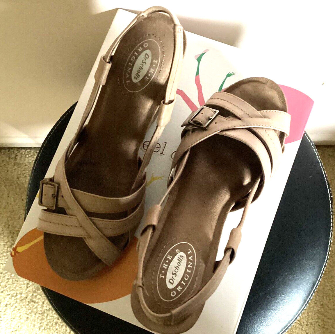 Dr. Scholls Feel Crazy Good Wedge Heels Open Toe Strappy Sandals Size 7M – NIB