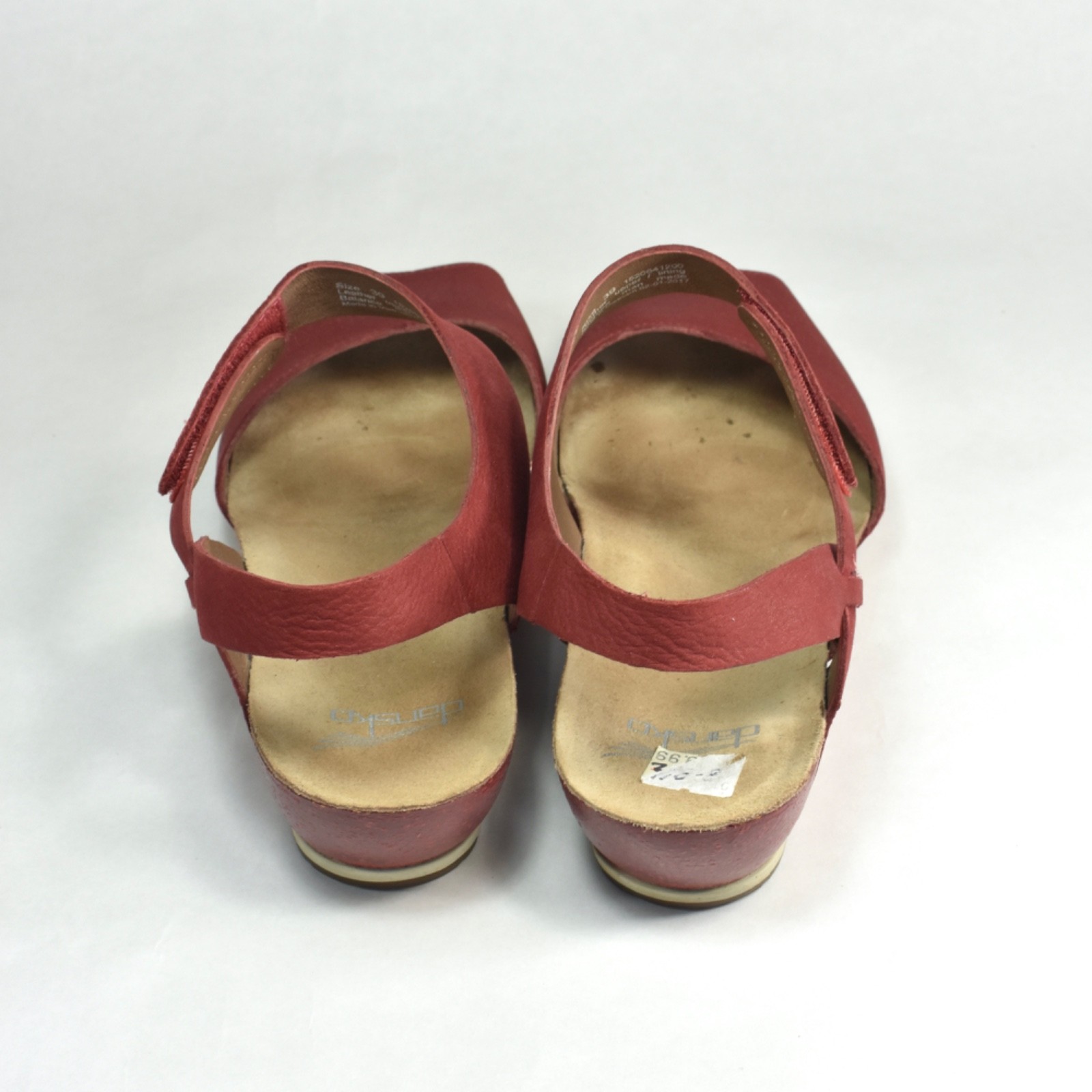 DANSKO MATTE RED WEDGE ANKLE STRAP SANDALS COMFORT SHOES WMN SZ EU 39, US 8.5-9