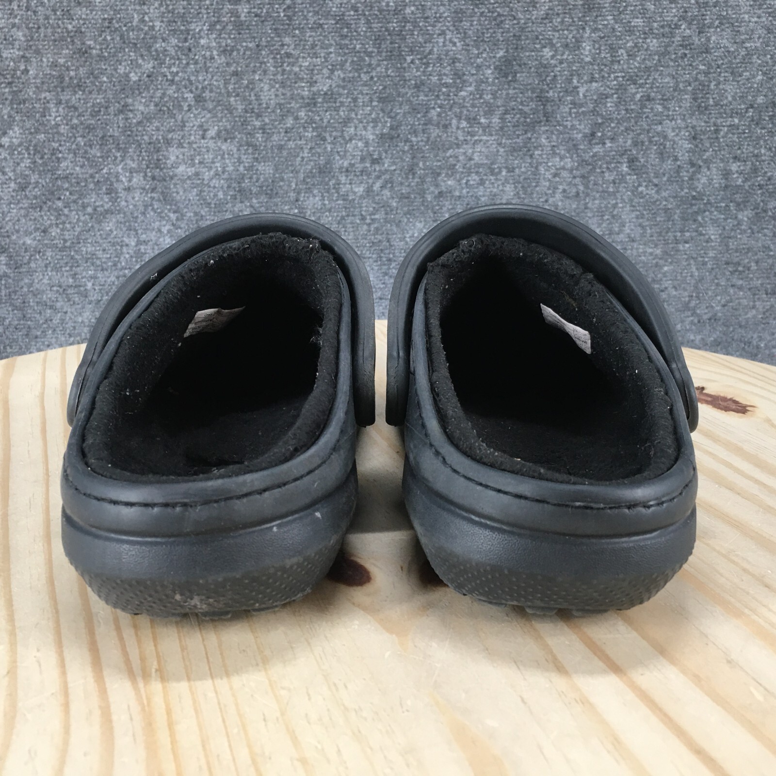 Crocs Shoes Mens 5 Womens 7 Classic Clog Black Rubber Faux Fur Queendom 203591