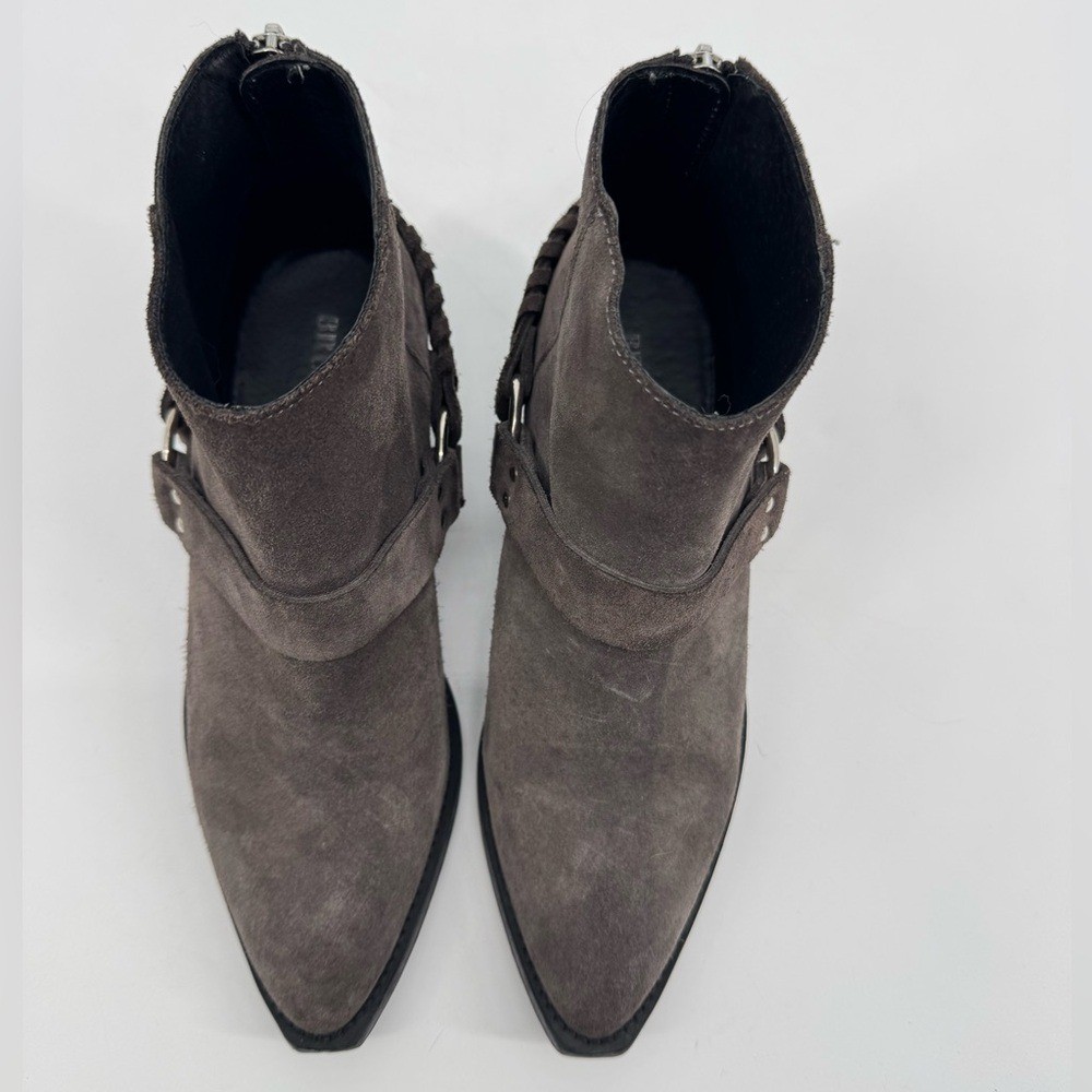 Brusque Suede Western Ankle Boots Brown Braided Strap Women’s 7.5 (EU 38)