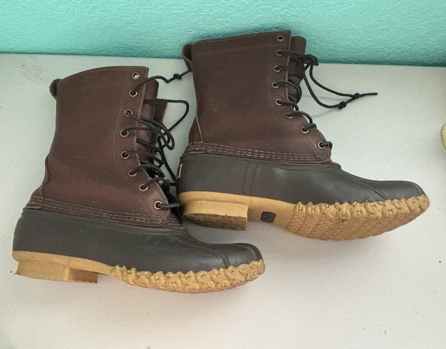 LL Bean Vtg Women’s Unlined Maine Hunting Duck Boots Lace Up Size 8