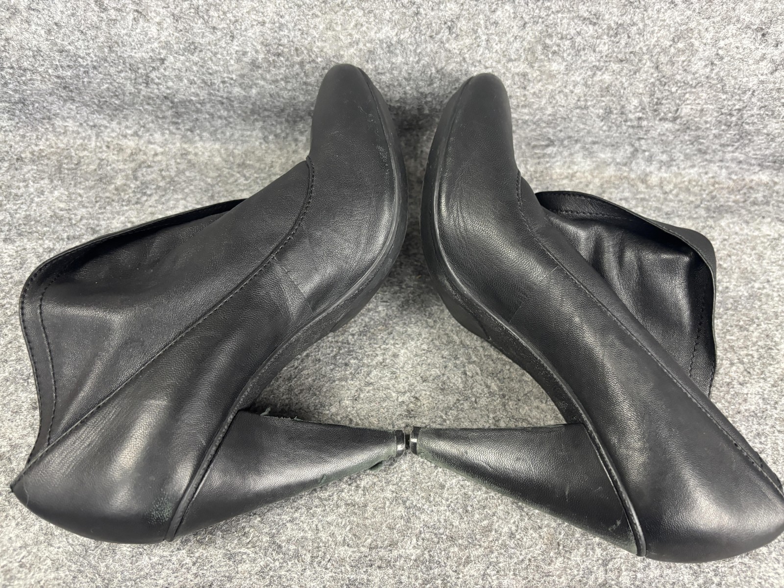 Coach Heels Womens Size 7 Black Mezzanine Foldover Leather Cone Heel Booties