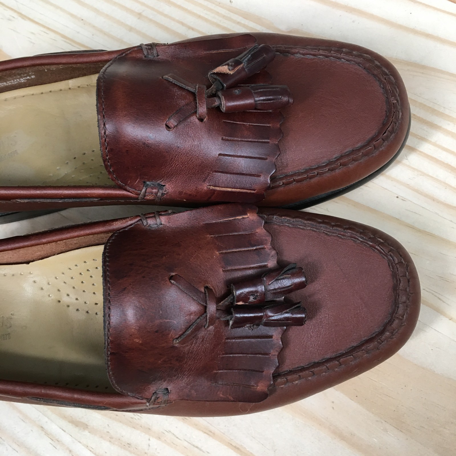 GH Bass Weejuns Jaclyn Shoes Womens 8 Wide Loafers Kiltie Tasseled Casual Brown