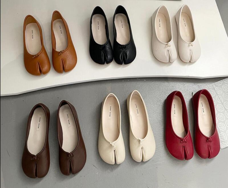 Womens Fashion Tabi Split Toe Slip On Ballerinas Ballet Flat Shoes 2024