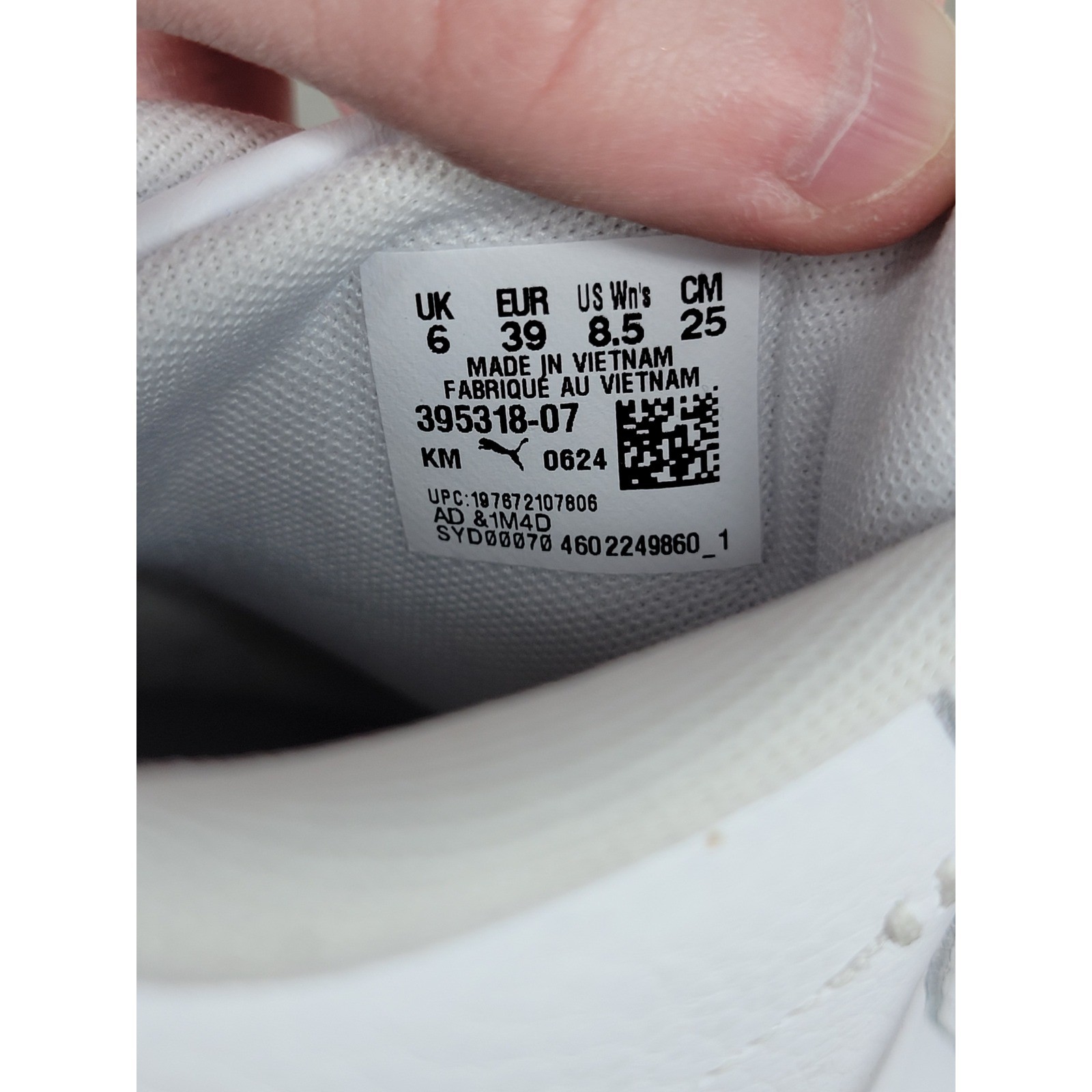 Puma Smash 3.0 Platform Womens 8.5 White Black Gold Gum Sneakers 395318-07