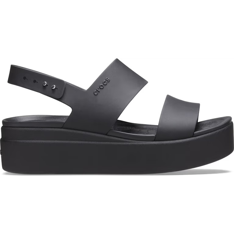 Croc’s Women’s Brooklyn Low Wedge Sandals In Black/Black Size 5 Brand New/Sealed