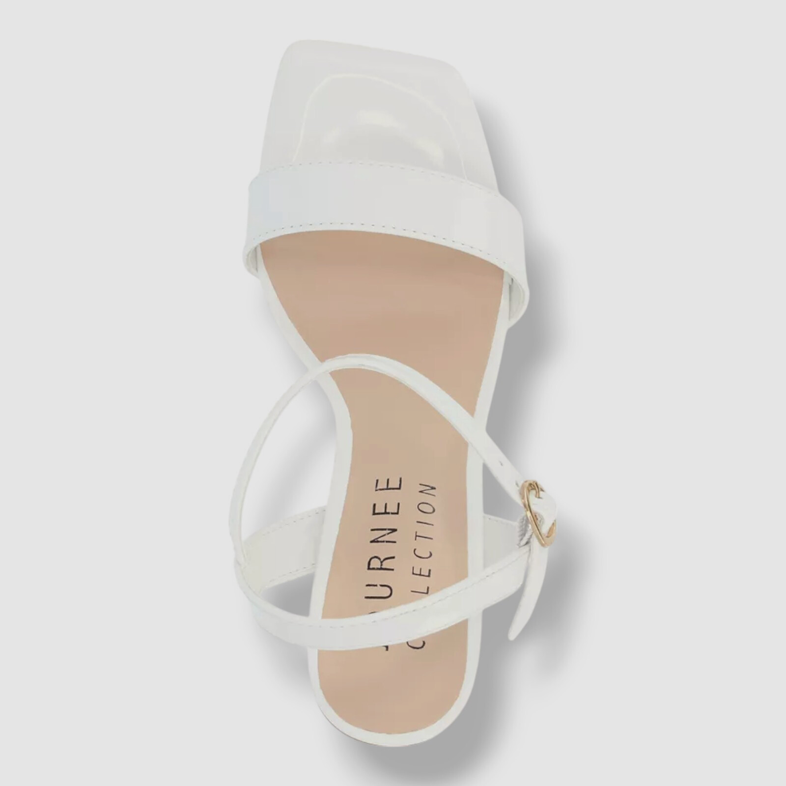 Journee Collection Women’s White Tivona Square Toe Sandals Shoe Size 7