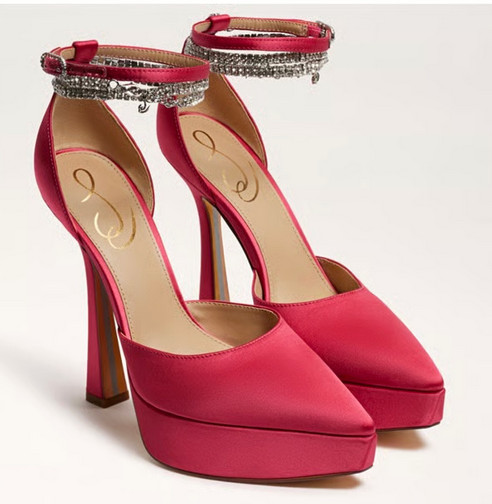 Sam Edelman Andie fuschia satin heels new 7.5